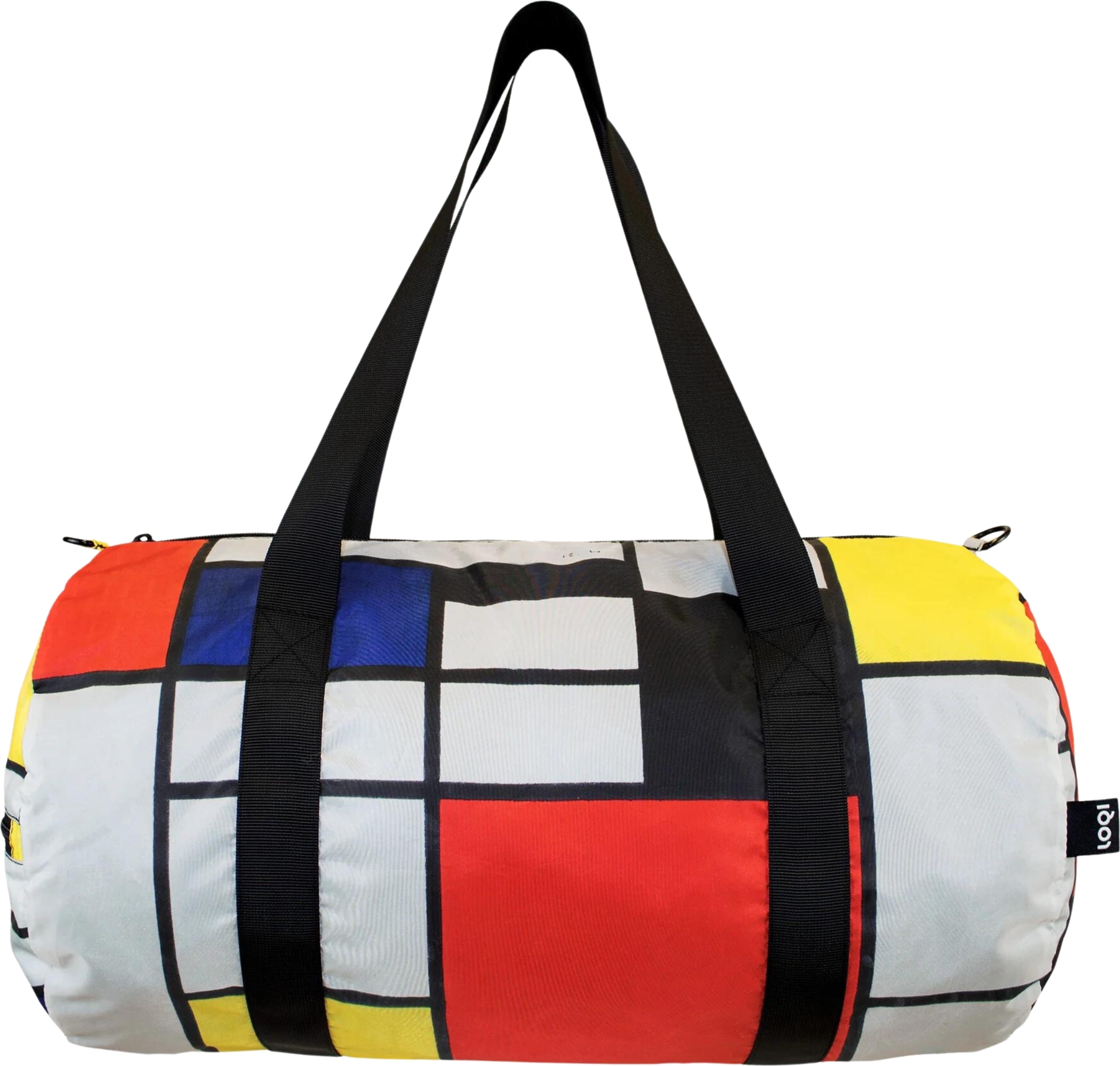 Torba LOQI Weekender Museum Piet Mondrian Composition with Red, Yellow, Blue and Black z recyklingu