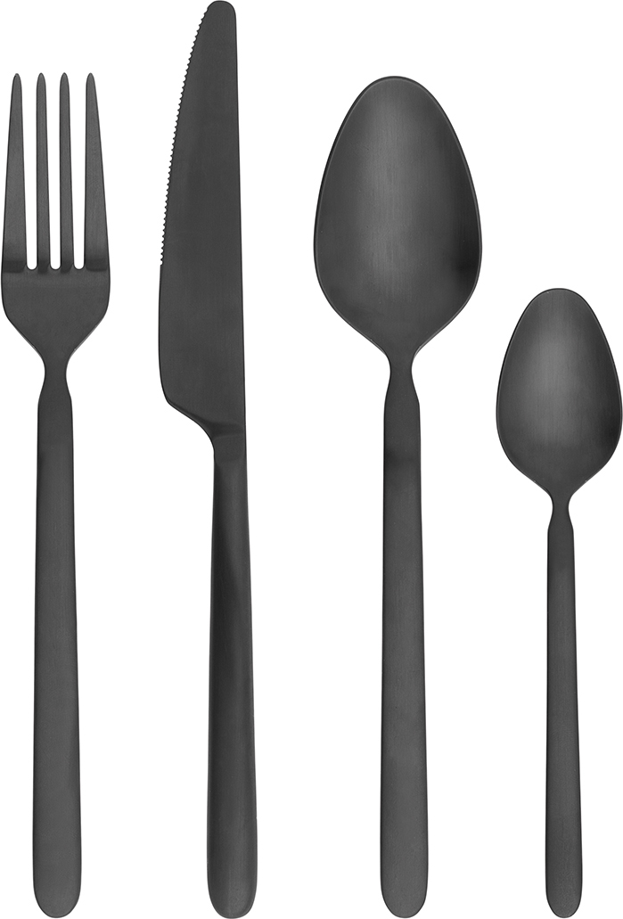 Komplet sztućców Stella czarny 16 el.