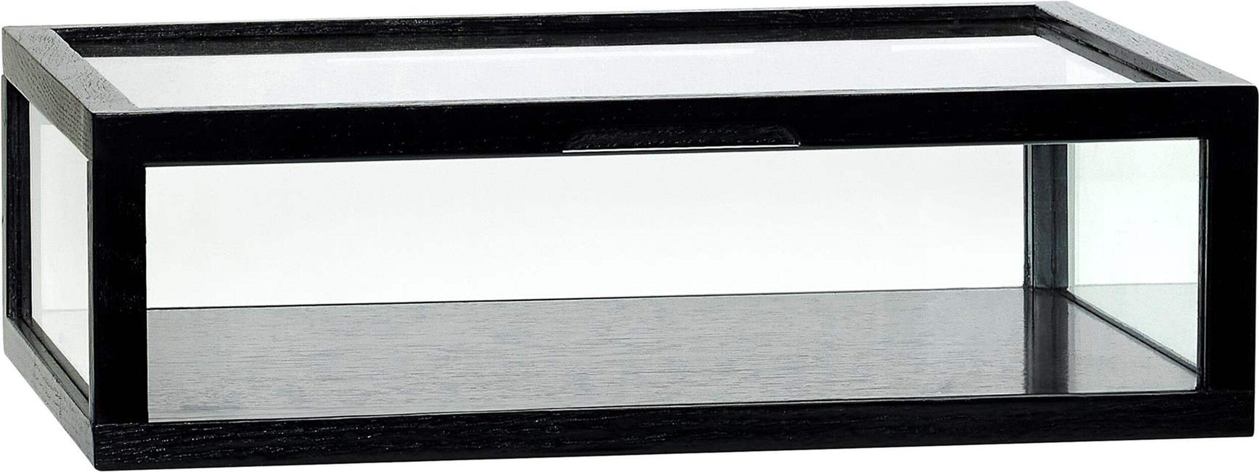 Pudełko do przechowywania View 40 cm czarne szklane