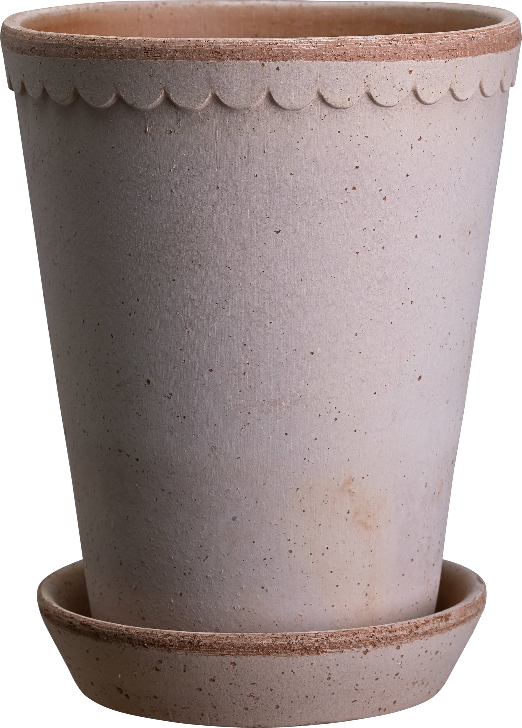 Doniczka Helena wysoka 18 x 14 cm różowa z podstawką