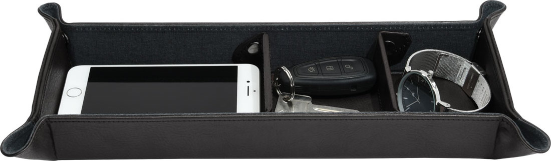 Podstawka prostokątna z przegródkami na drobiazgi Stackers czarna