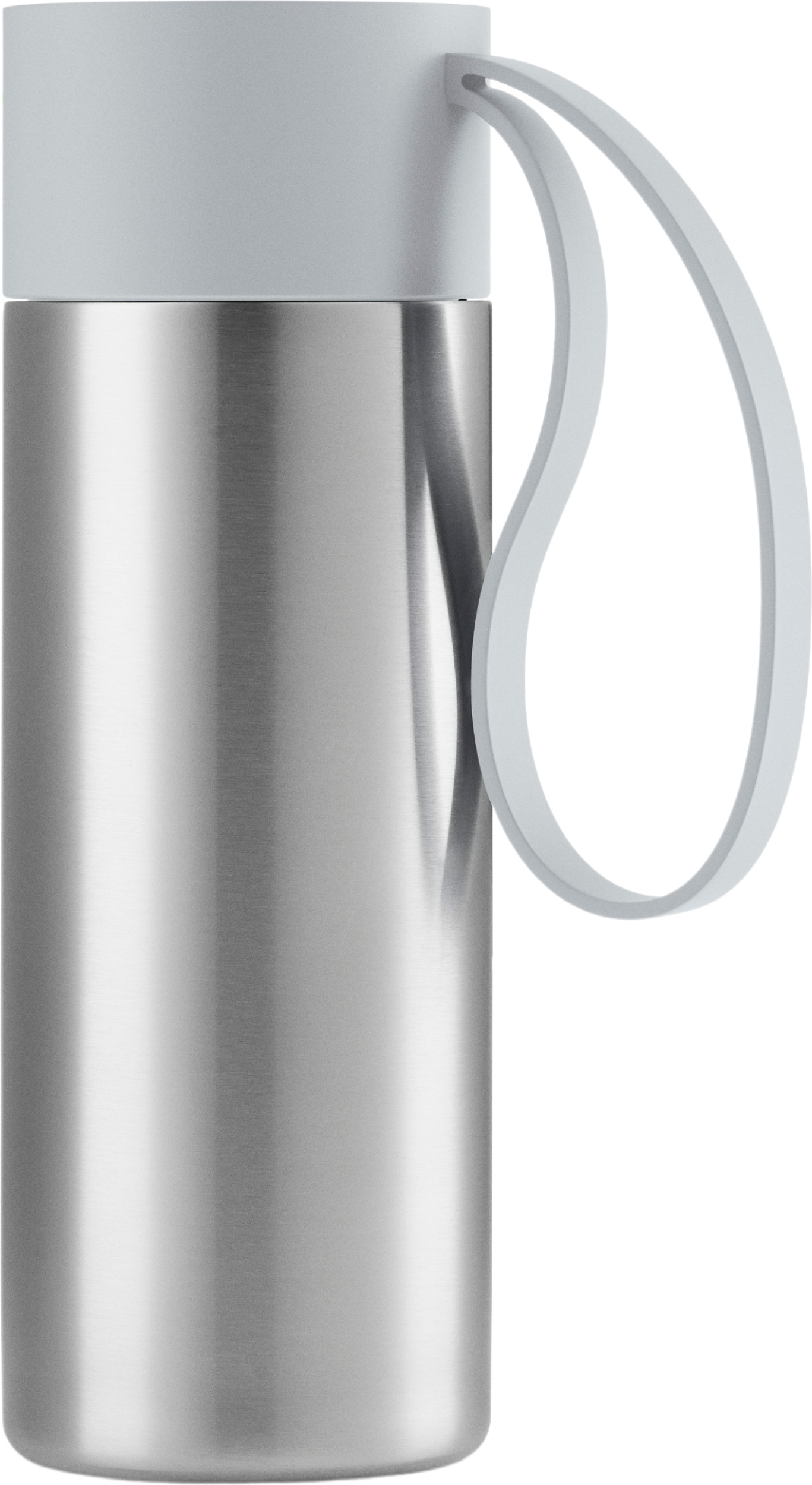 Kubek termiczny To Go Cup z recyklingu z uchwytem jasnoszarym