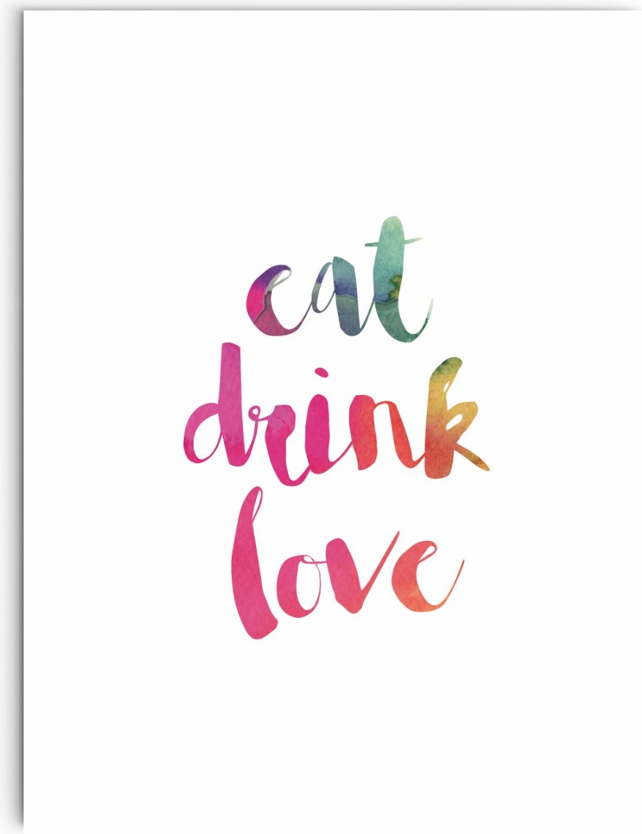 Plakat typograficzny Eat Drink Love 50 x 70 cm
