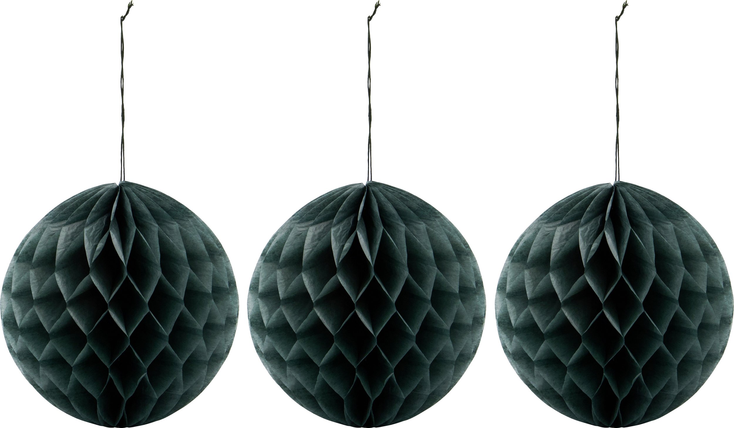 Ozdoby choinkowe HDOrb duże ciemnozielone 3 szt.