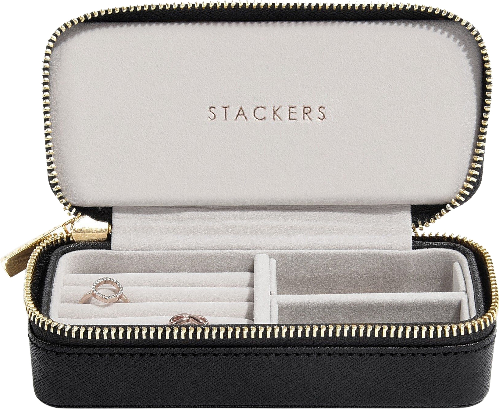 Pudełko podróżne na biżuterię Travel Medium Stackers velvet czarne
