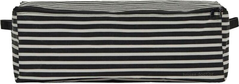 Kosz do przechowywania Canva w paski 35 x 54 cm czarno-biały