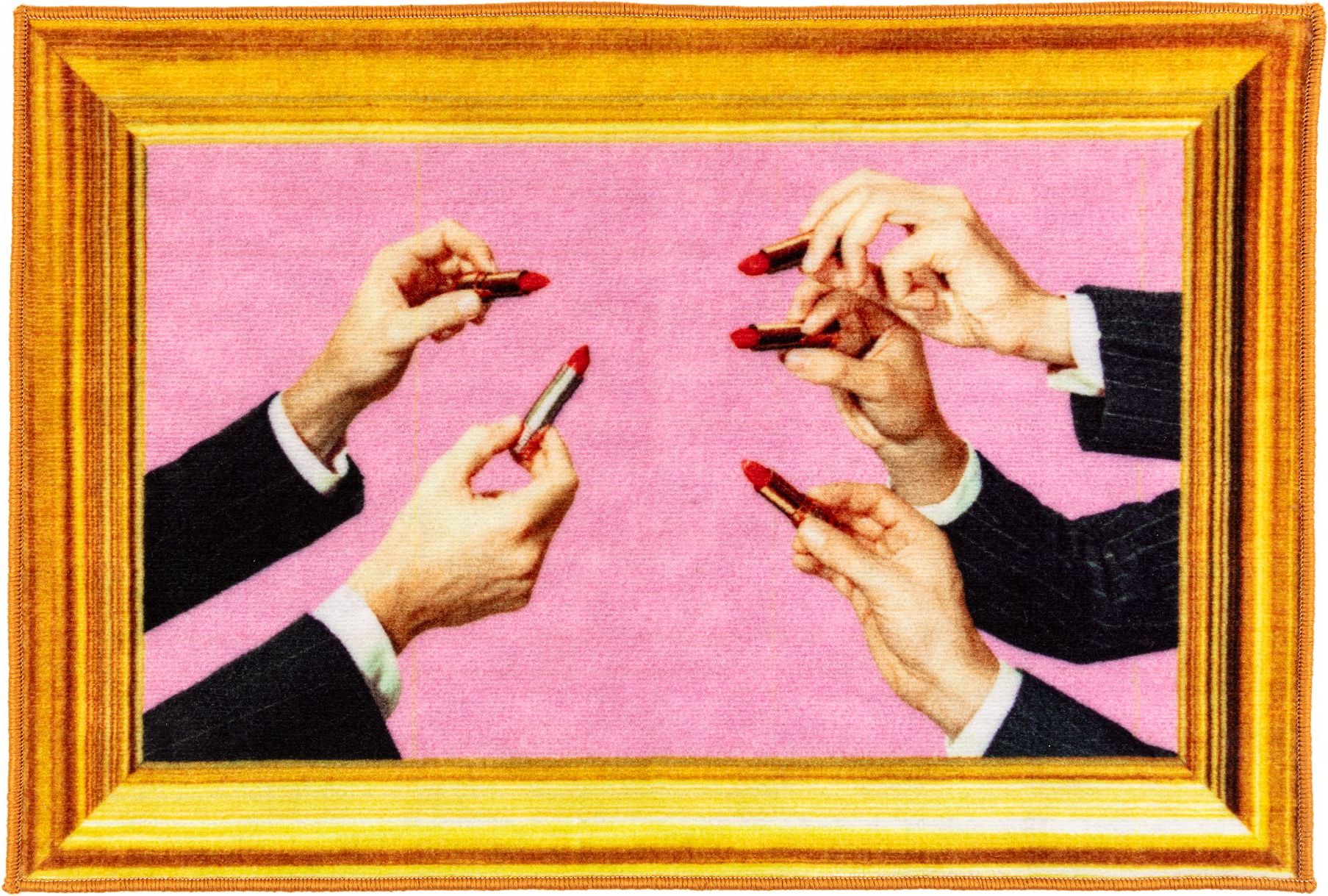 Mata łazienkowa Toiletpaper Lipstick Pink prostokątna 60 x 90 cm