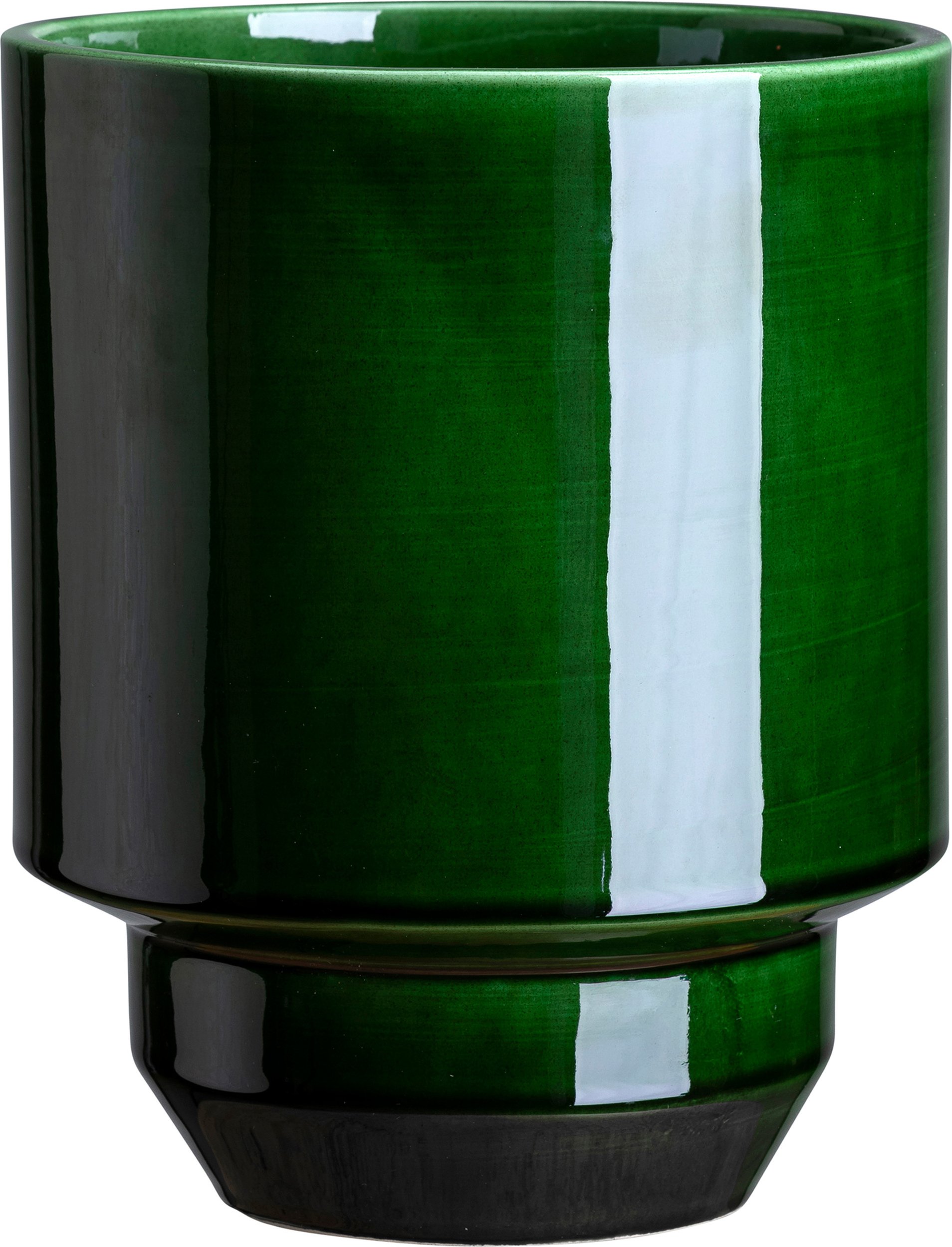 Doniczka Hoff 14 cm zielona szkliwiona