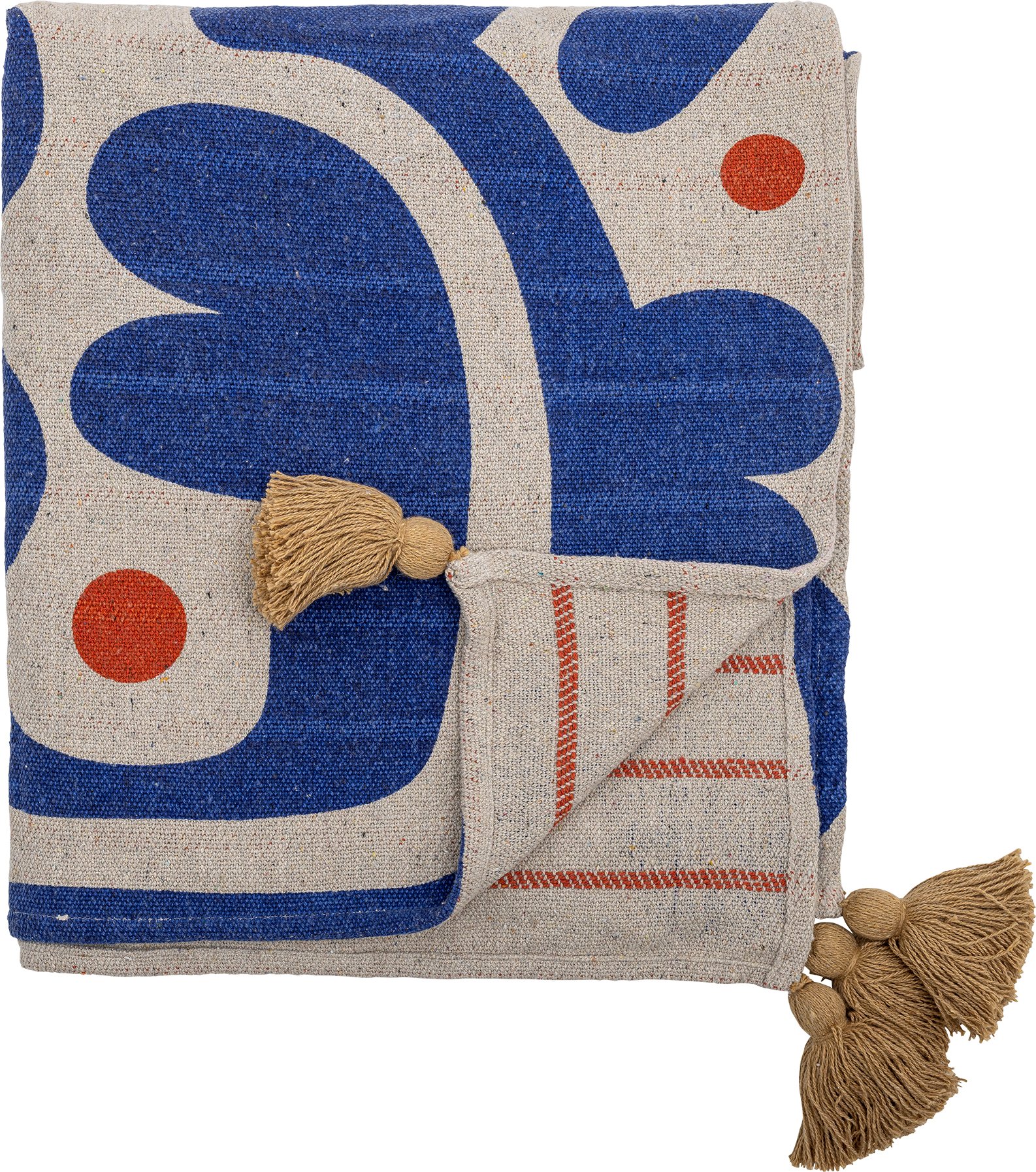 Narzuta Eviaya 160 x 130 cm beżowo-niebieska