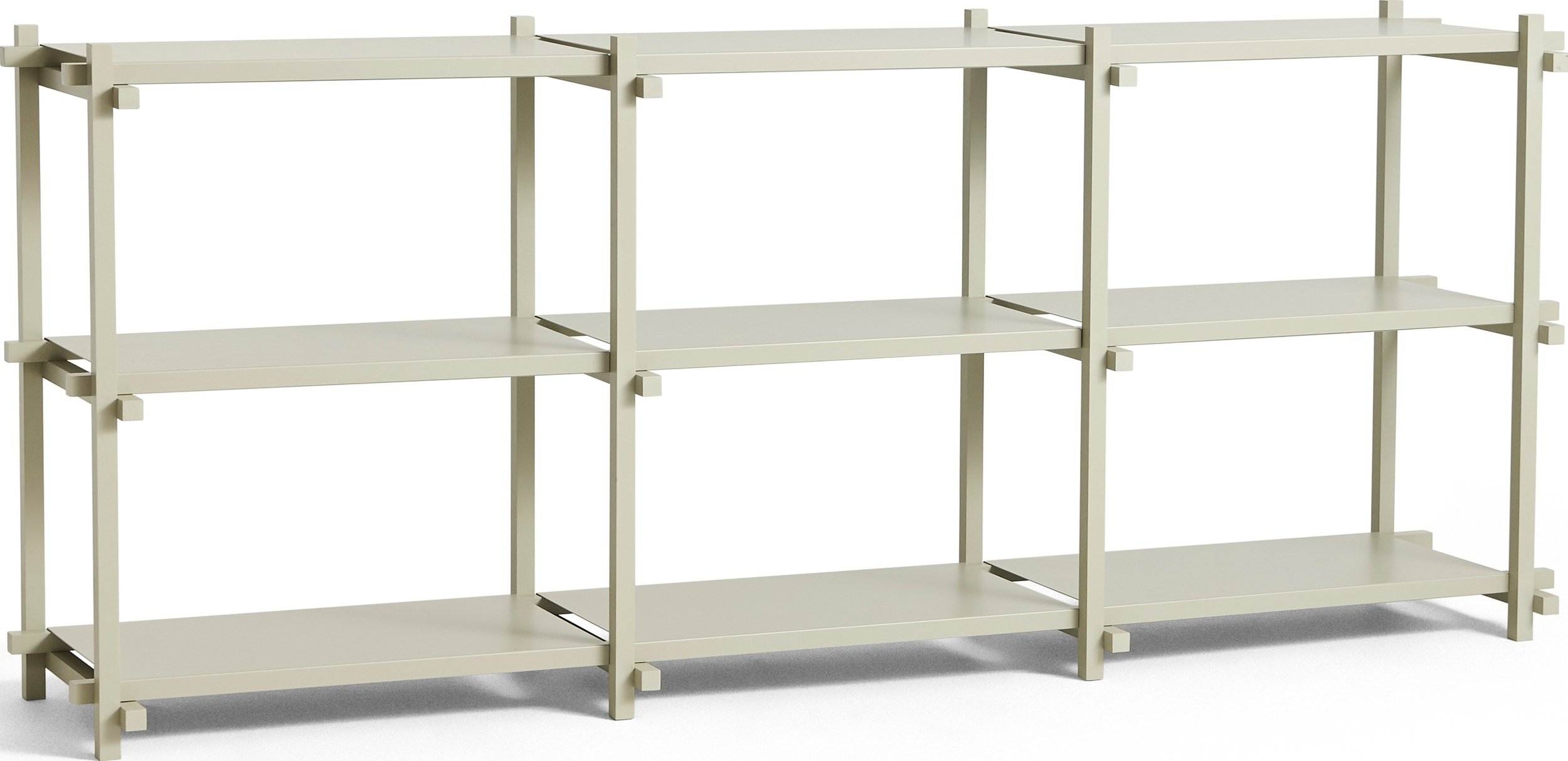 Regał Woody potrójny 85,5 cm szary bukowa rama