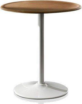 Stół Pipe okrągły noga biała blat jasny