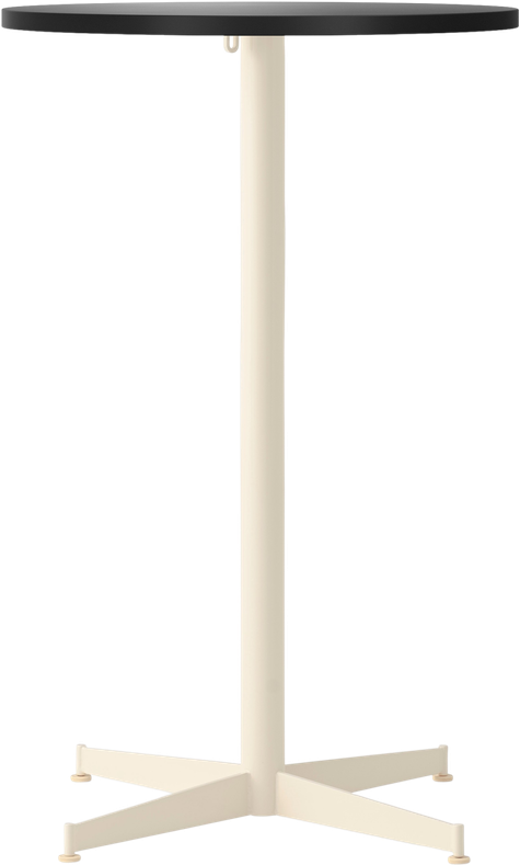 Stół barowy z kremową podstawą Nook Star Base Linoleum niski 60 cm czarny
