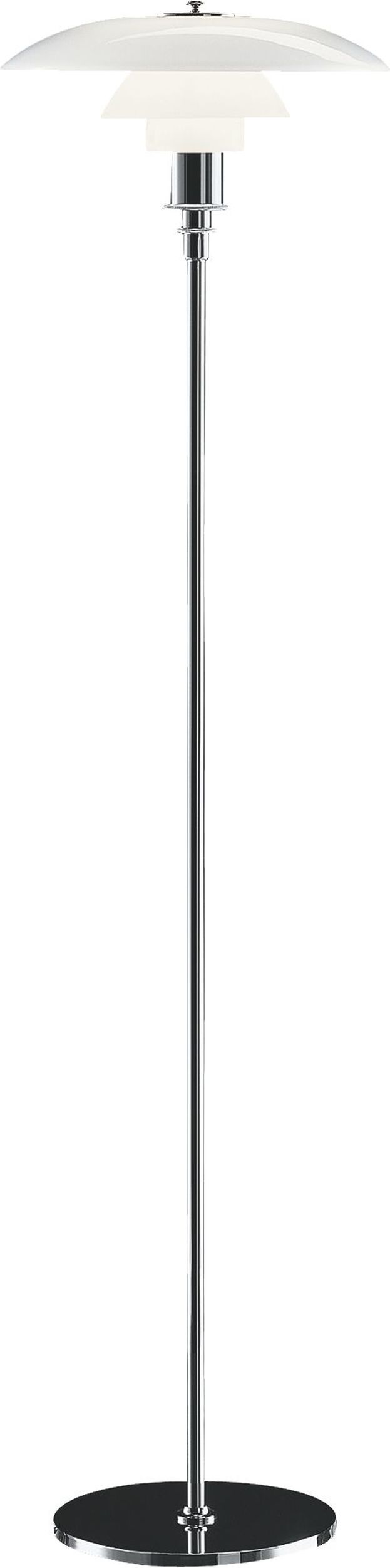 Lampa podłogowa PH 33 cm chrom ze szklanym kloszem