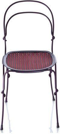Krzesło Vigna rama fioletowa siedzisko czerwone