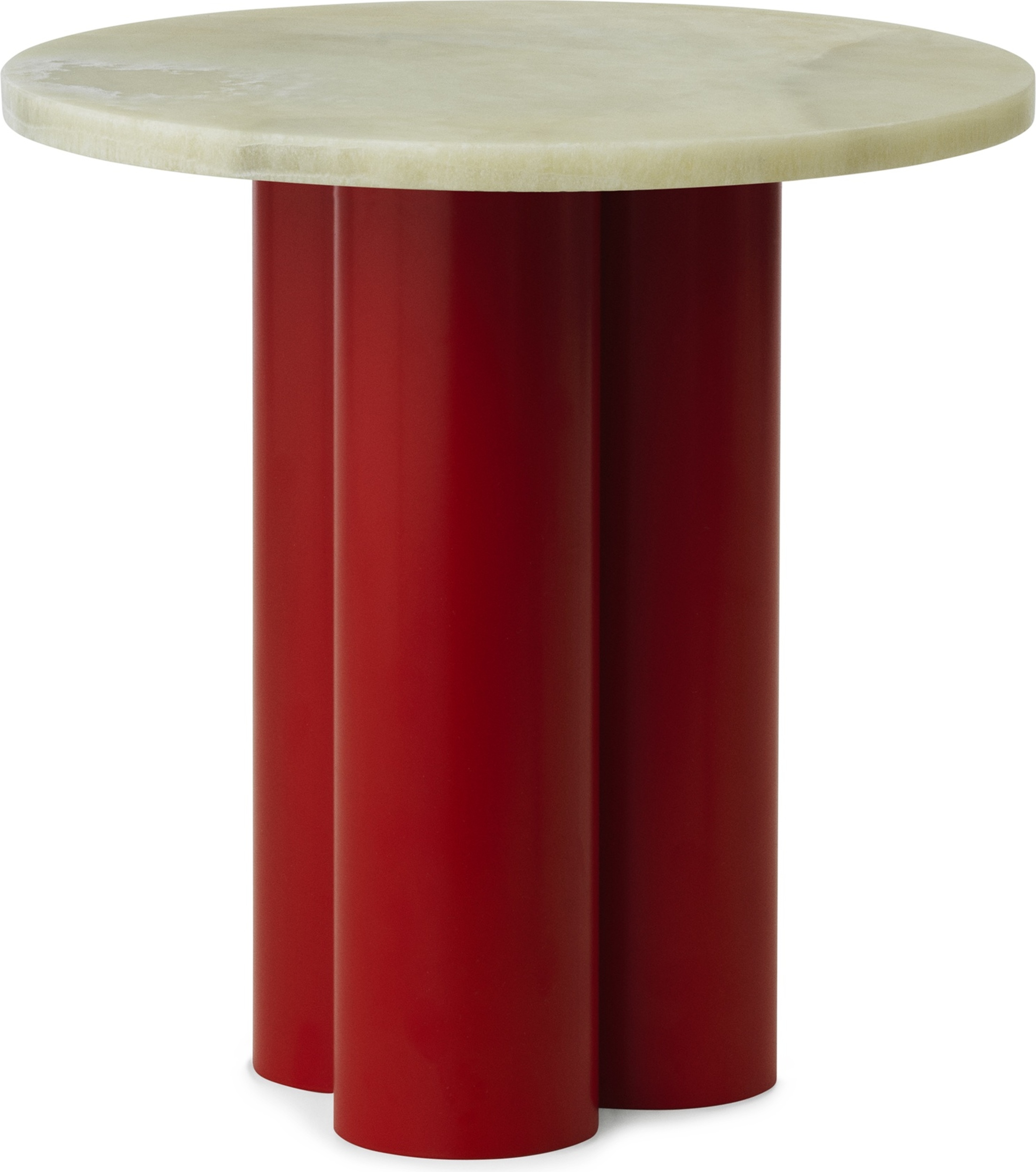 Stolik Dit Onyx Emerald na czerwonych nogach