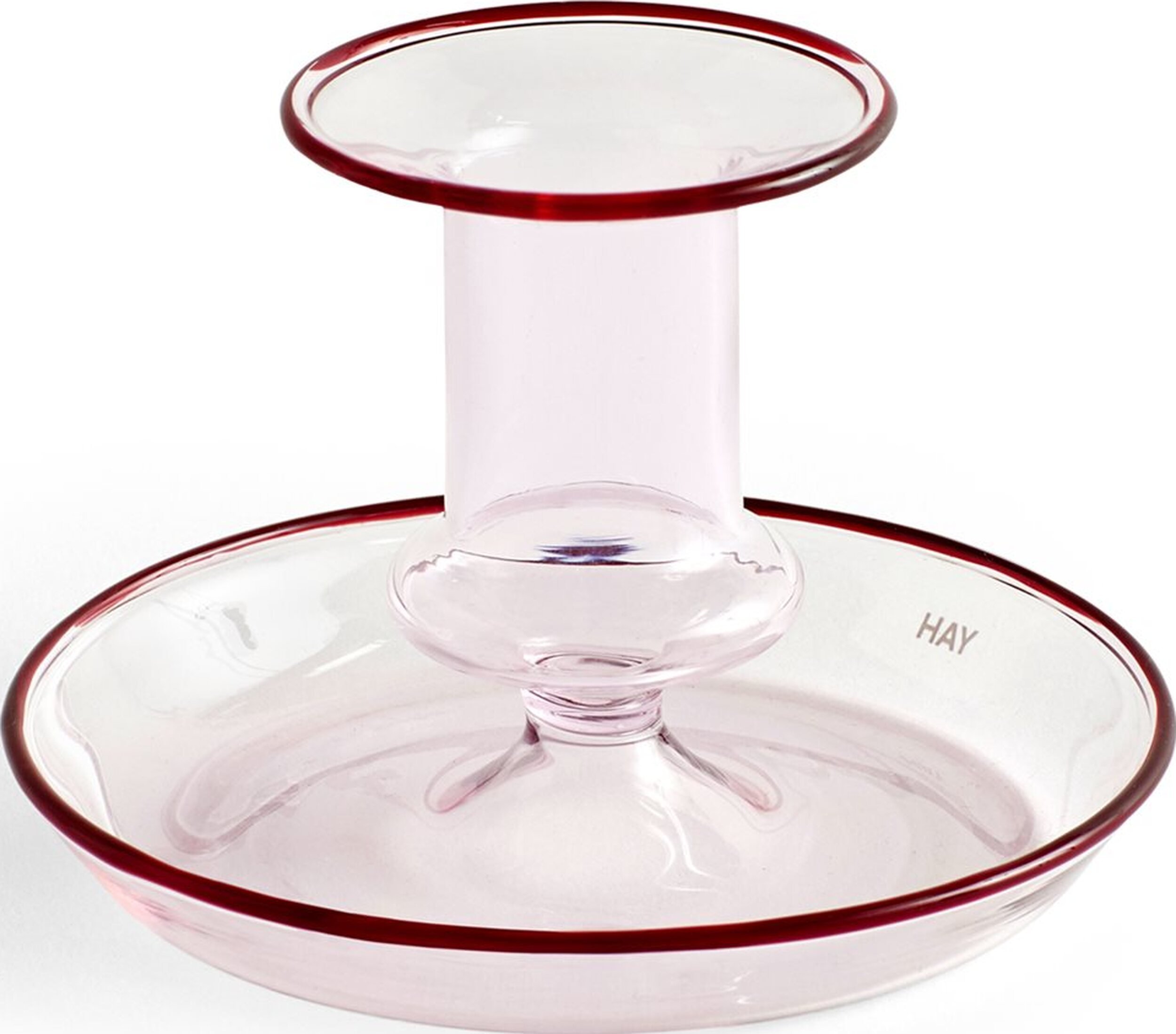 Świecznik na klasyczną świecę Flare S różowy