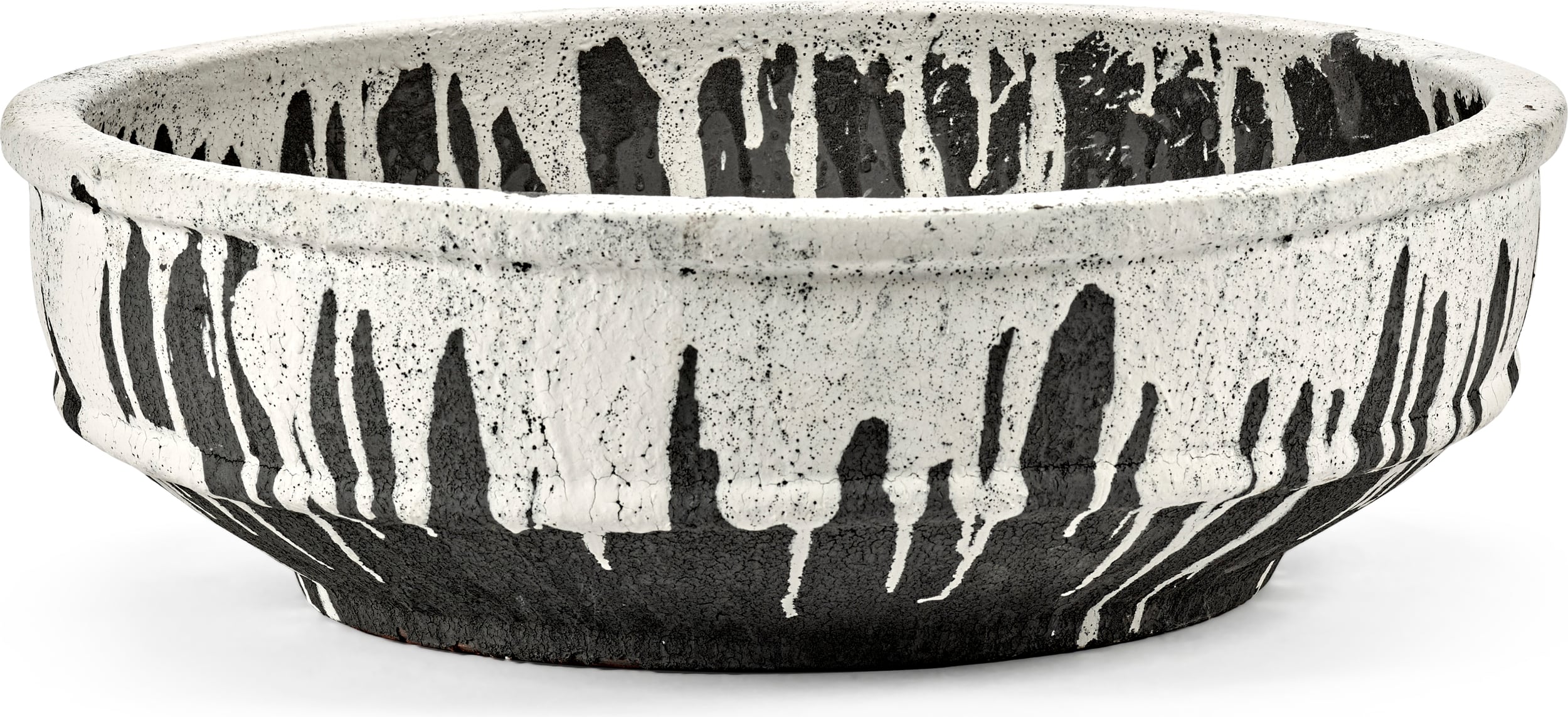 Doniczka Dune niska 49 cm biało-brązowa