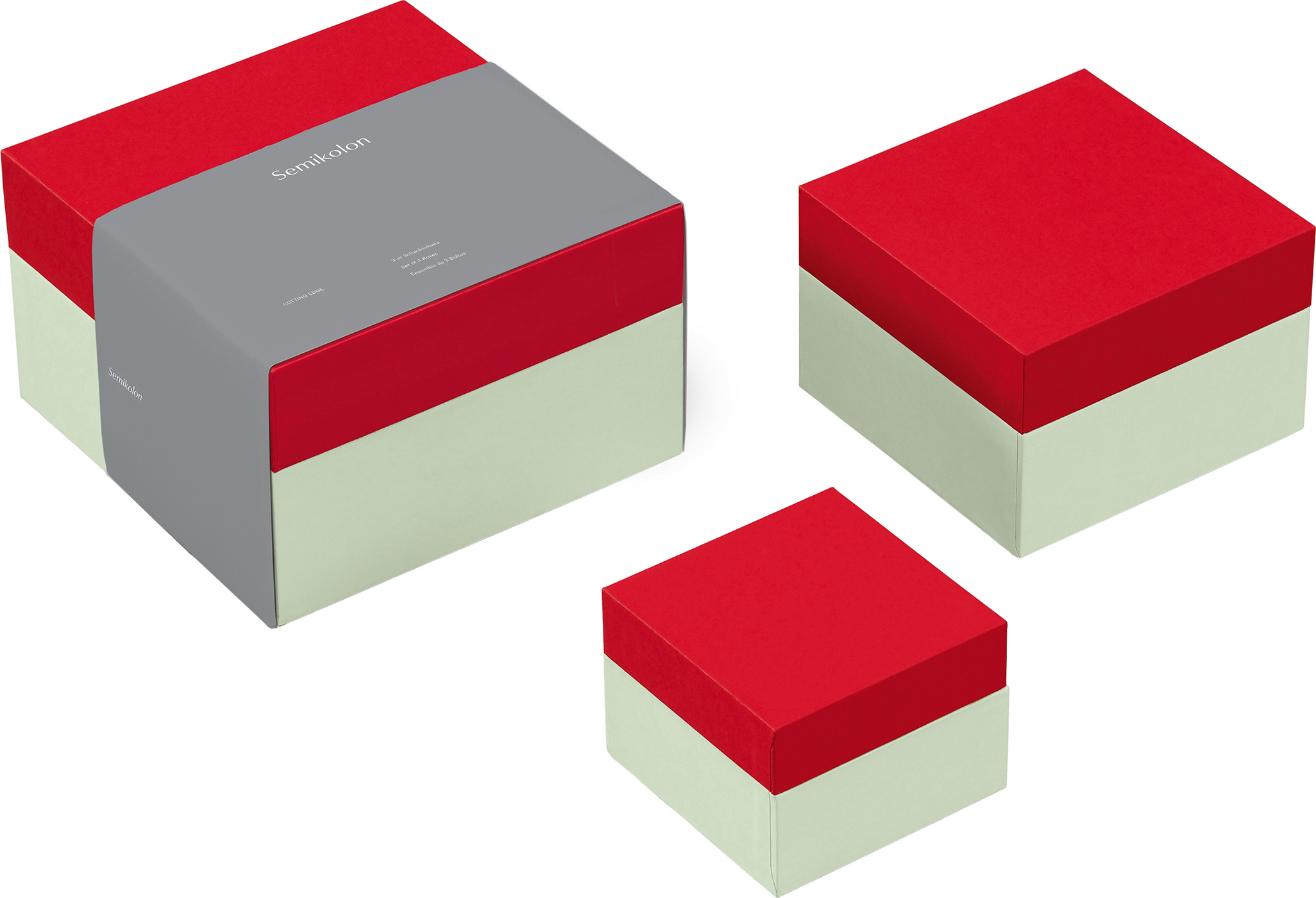 Pudełka prezentowe Cutting Edge wiśniowo-pistacjowe 3 szt.