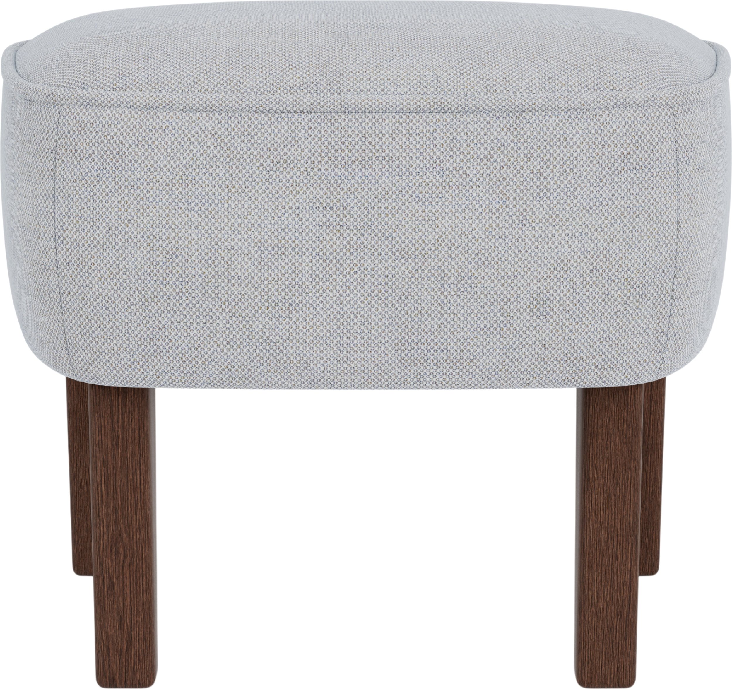 Podnóżek Ingeborg szary na ciemnych dębowych nogach