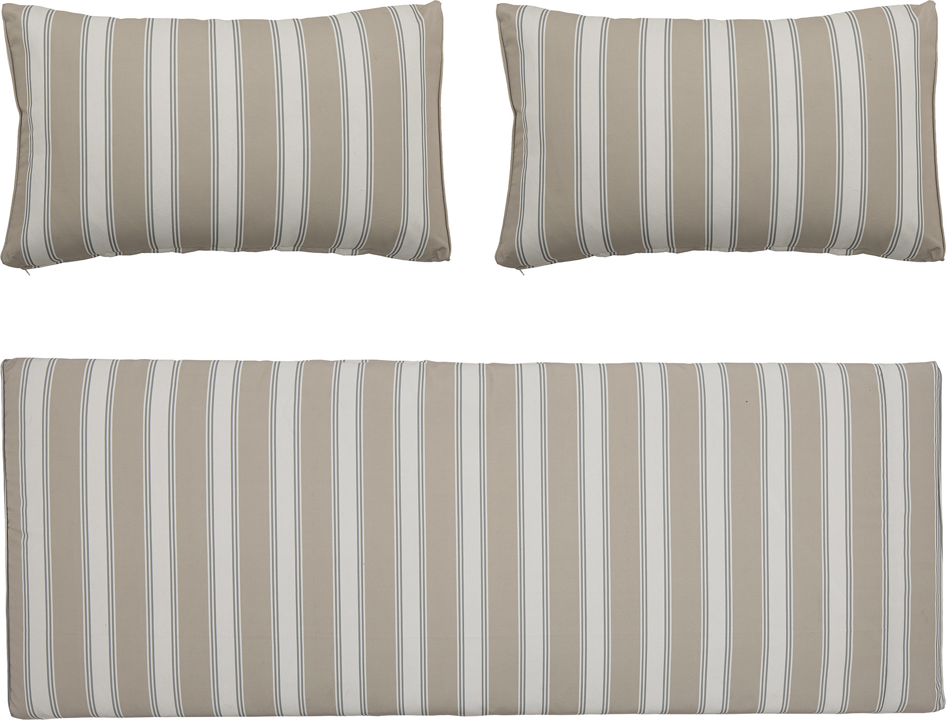 Poszewki na poduszki do sofy Mundo w paski beżowozielone 3 szt.