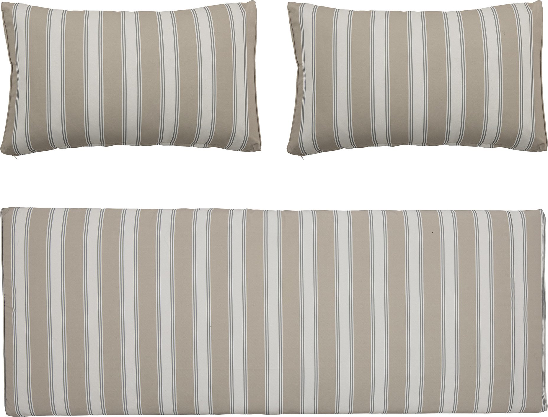 Poszewki na poduszki do sofy Mundo w paski beżowozielone 3 szt.