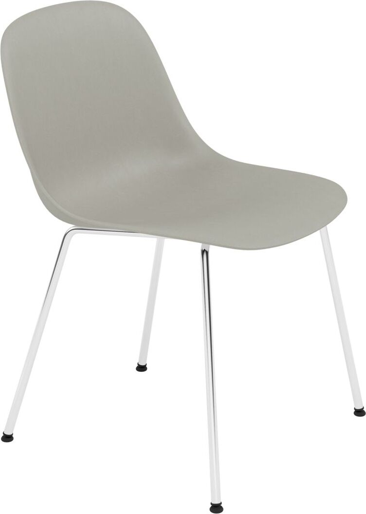 Krzesło Fiber Tube szare na chromowanych nogach