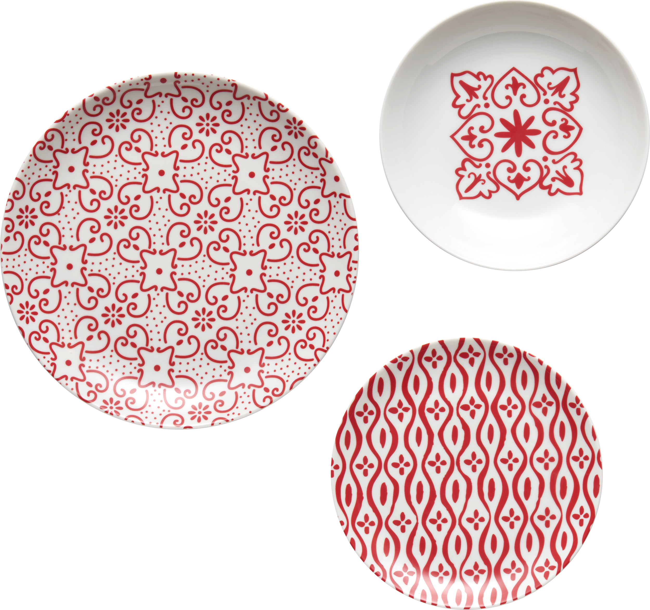 Zestaw obiadowy Tiffany czerwony 18 el.