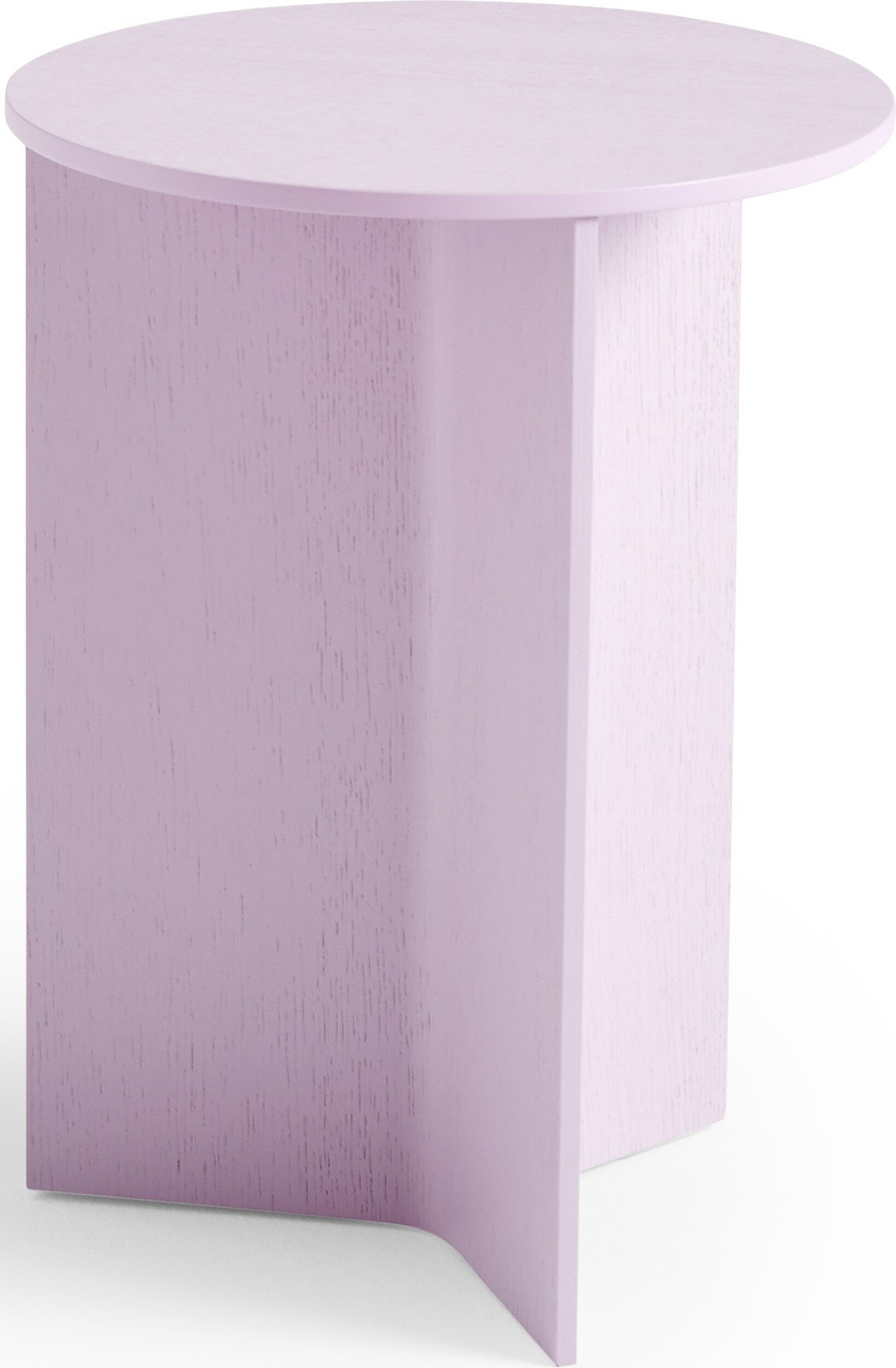 Stolik boczny Slit okrągły 35 cm różowy drewniany