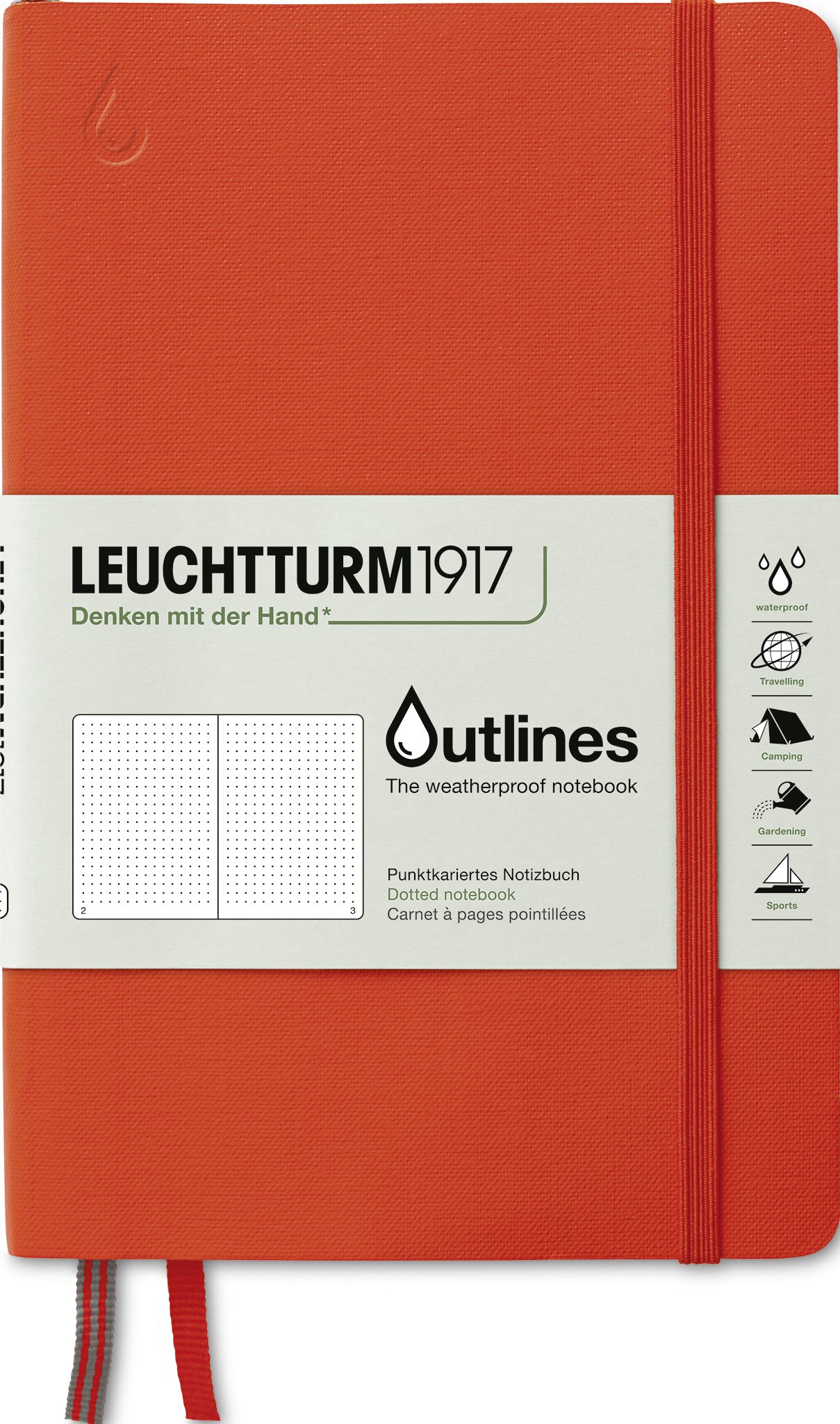 Notes w kropki w oprawie flex Outlines B6+ 89 stron pomarańczowy 150 g/m²