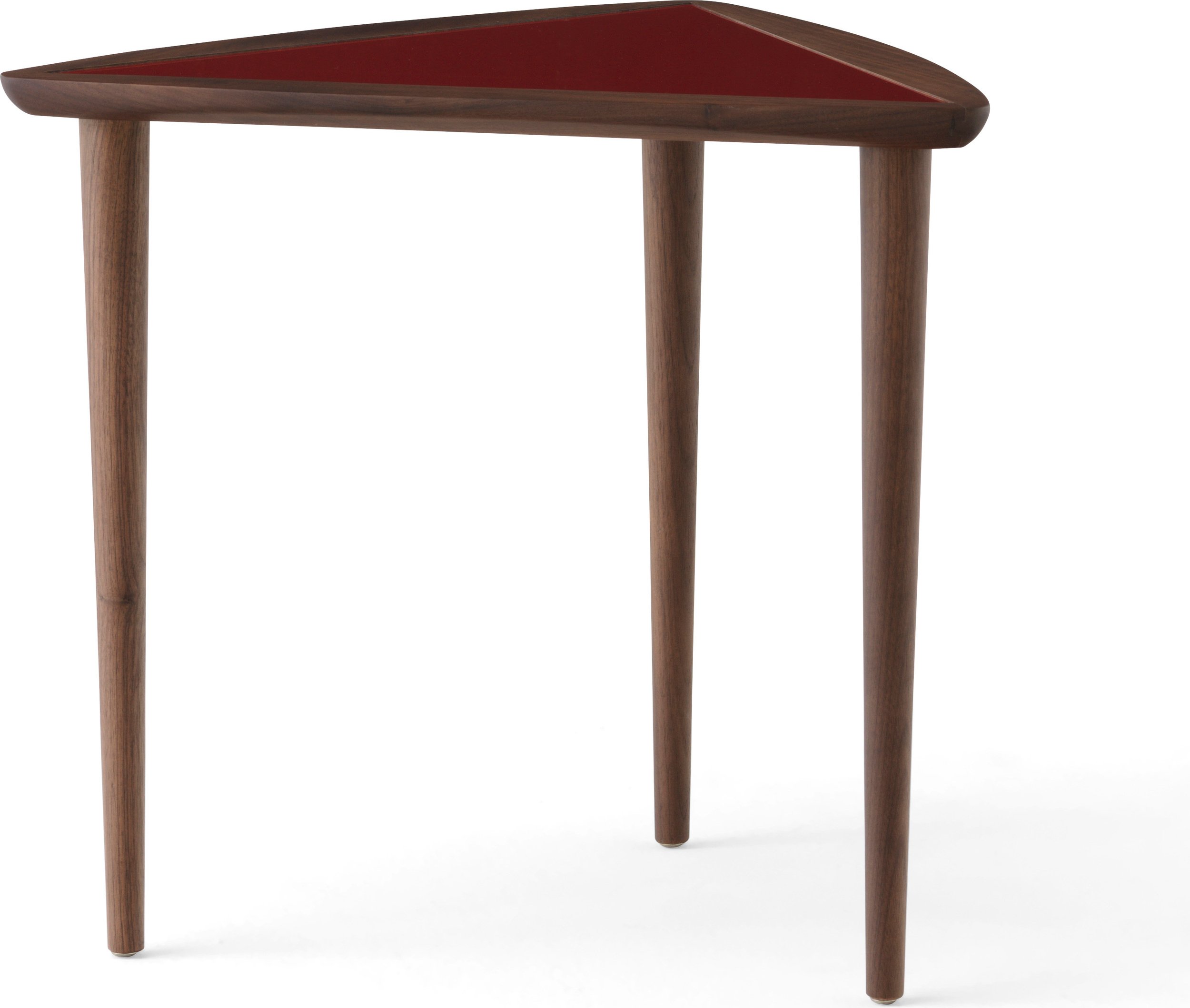 Stolik boczny Umanoff z burgundowym blatem drewno orzechowe