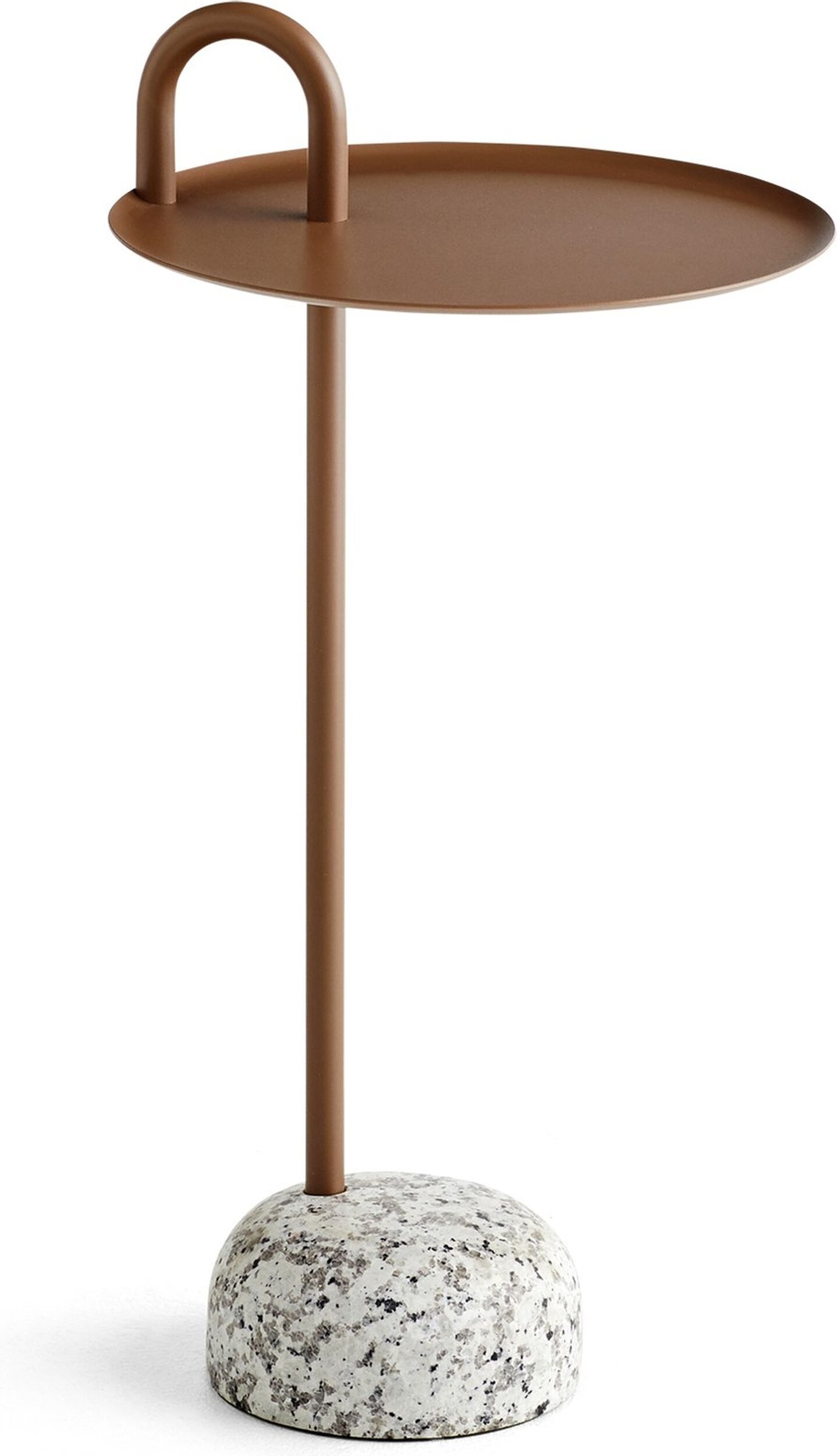 Stolik boczny Bowler 36 cm brązowy z granitową podstawą