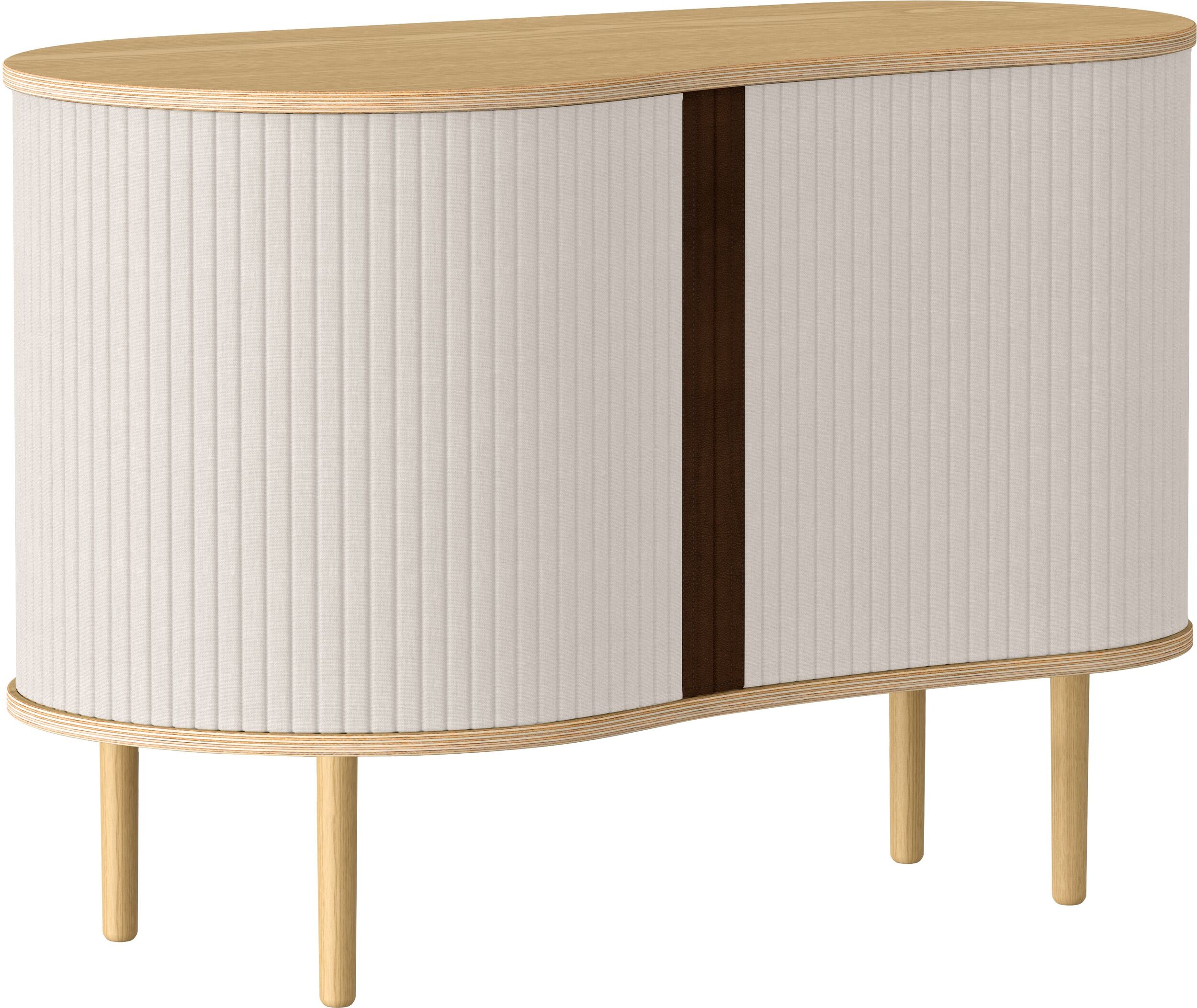 Szafka Audacious 100 cm jasnopiaskowa na dębowych nogach