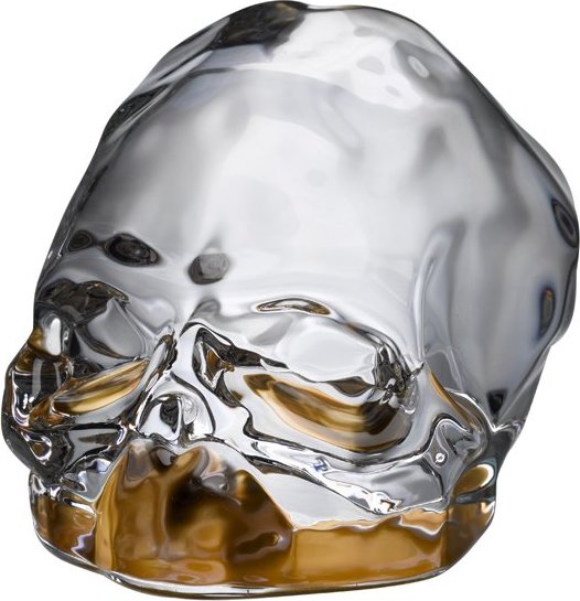 Figurka dekoracyjna Memento Mori czaszka S z miedzianymi detalami