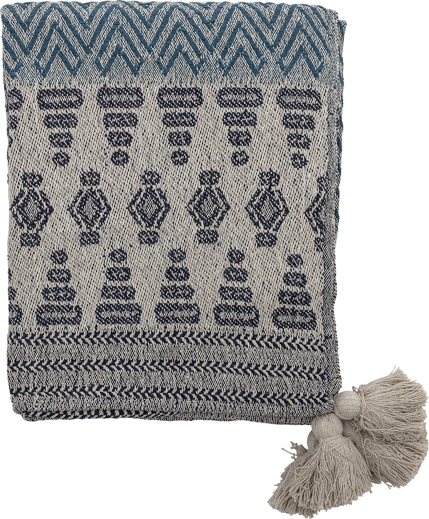 Pled Bloomingville niebiesko-szary 130x160 cm