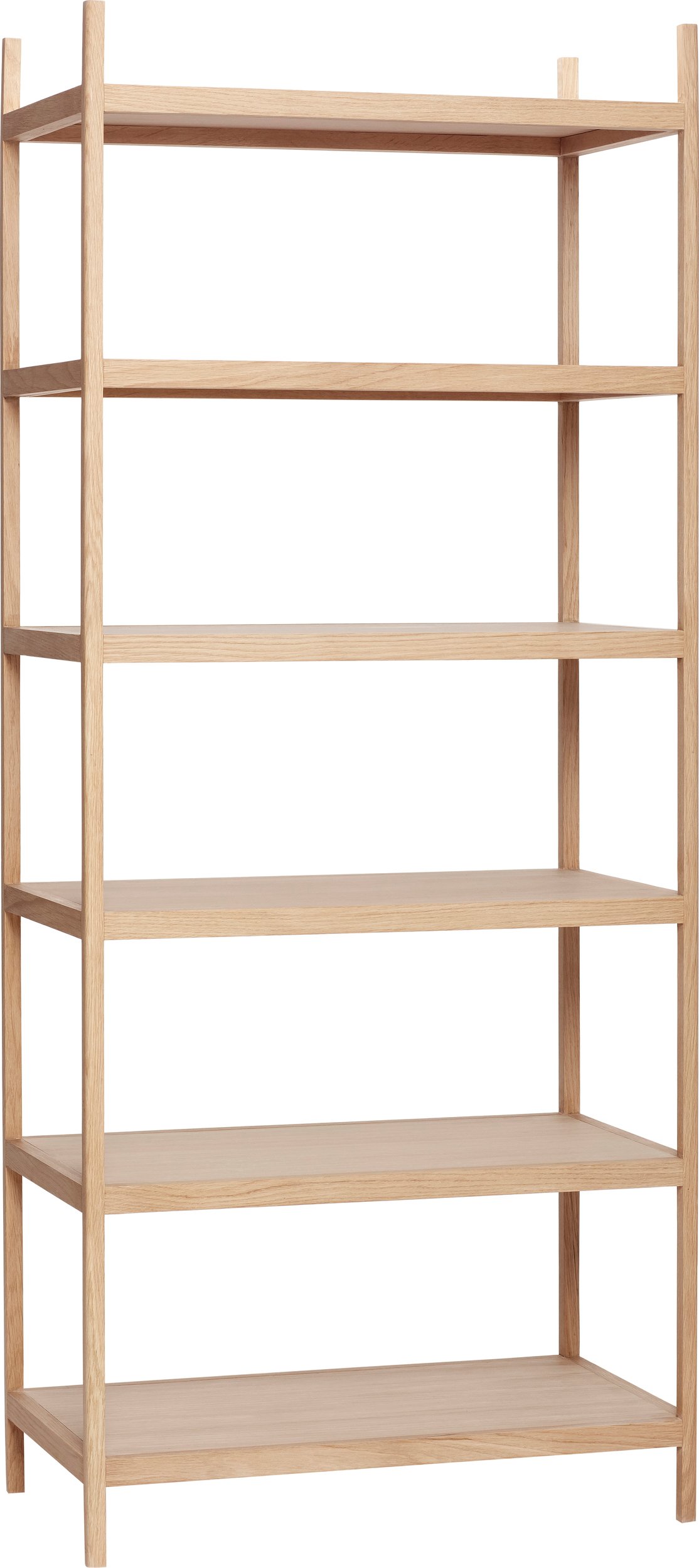 Regał Library dębowy z 5 półkami