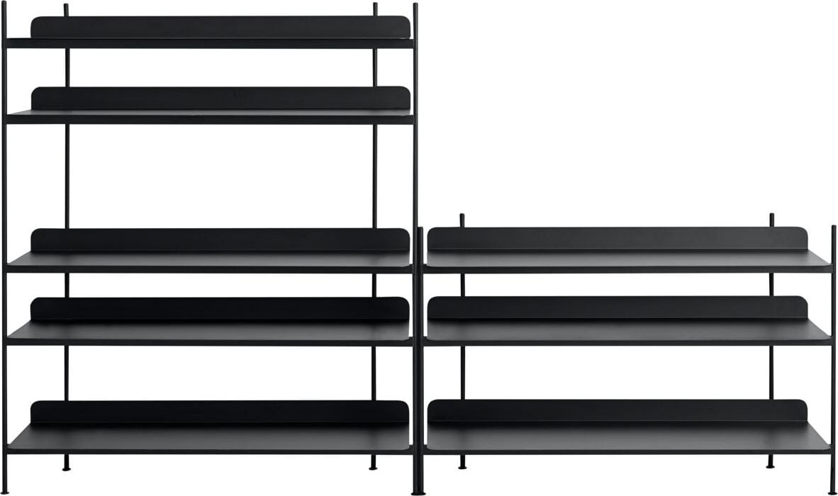 Regały modułowe Compile 7 czarny 2 szt.