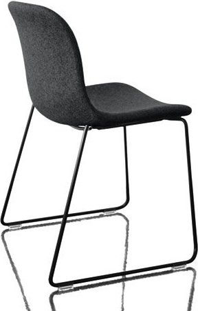 Krzesło Troy tapicerowane lakierowana rama czarna ciemnoszary melanż