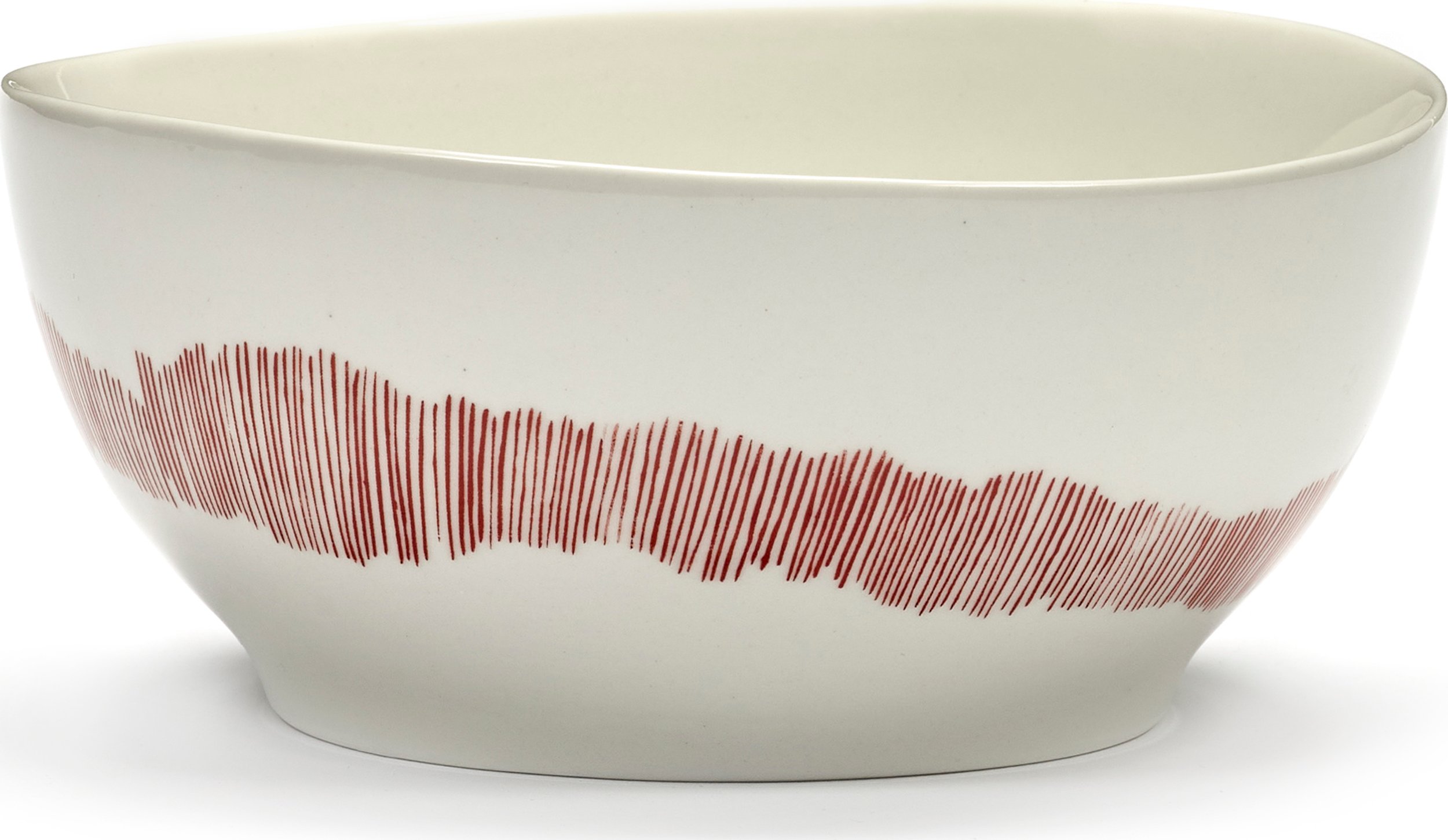 Miska Feast 16 cm biało-czerwona