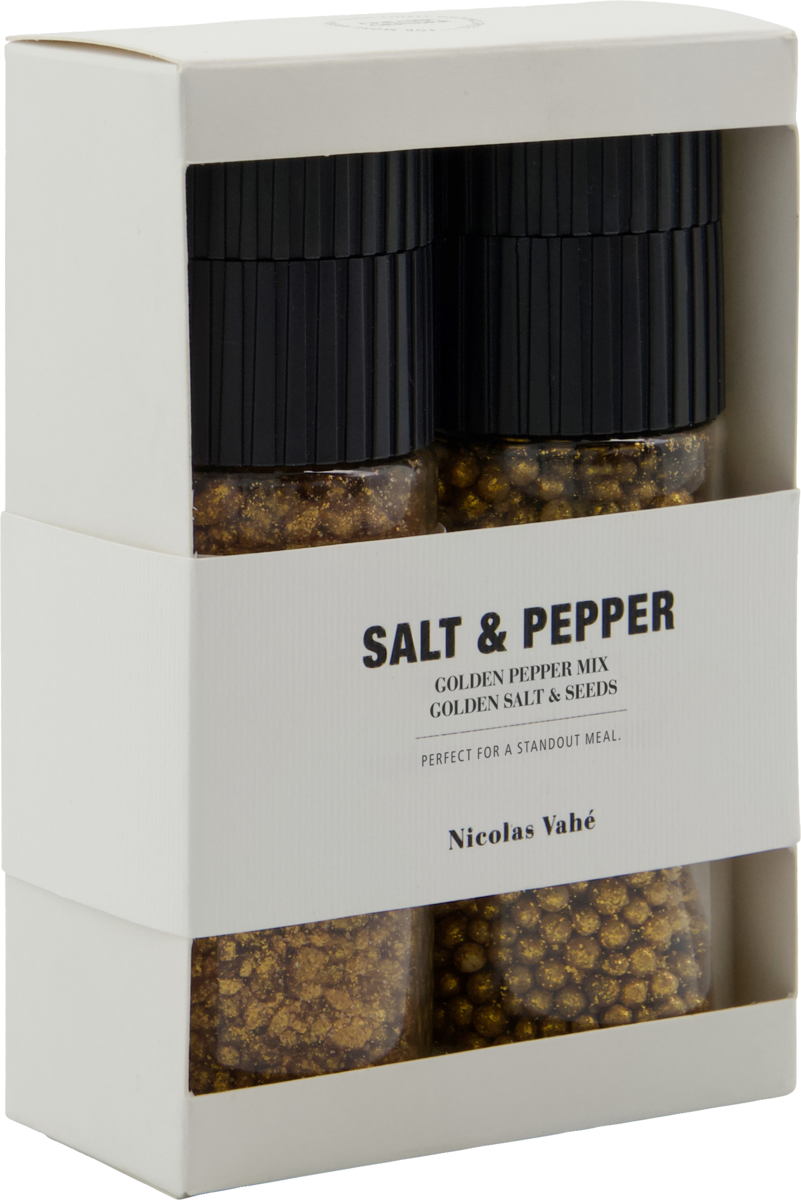Pieprz i sól z nasionami Nicolas Vahe Golden w opakowaniu prezentowym 2 el.