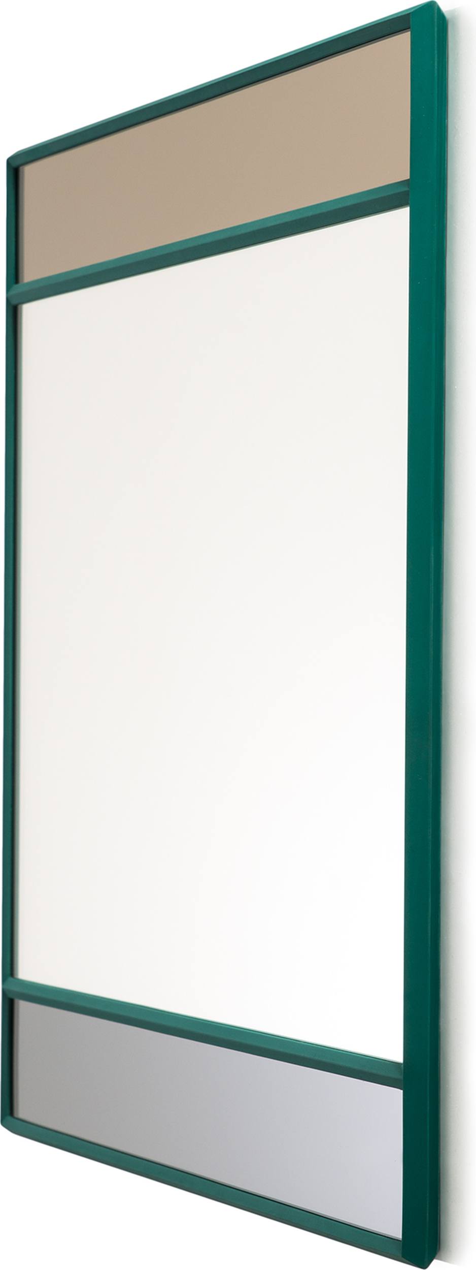 Lustro kwadratowe Vitrail z zieloną ramą