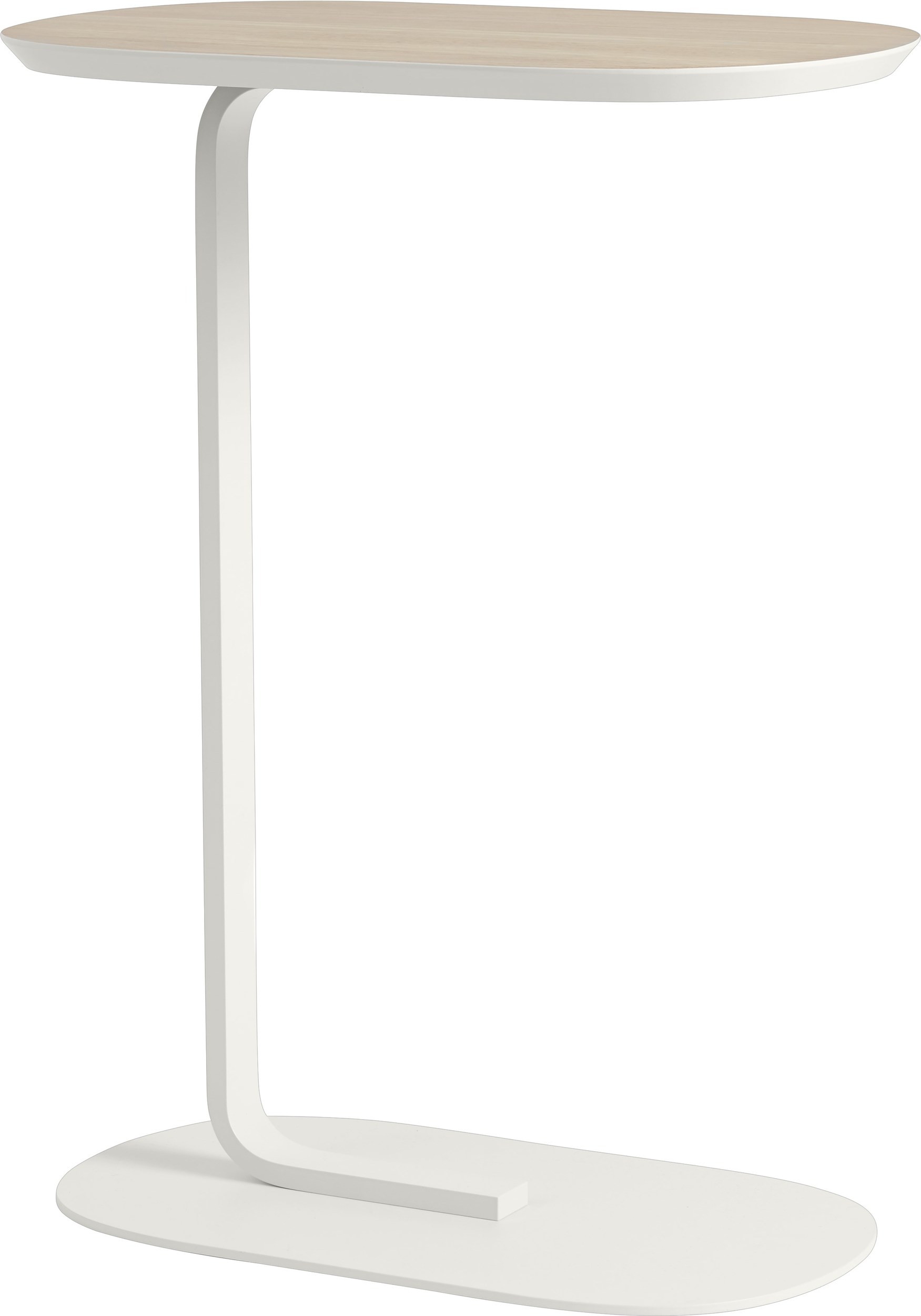 Stolik boczny Relate 73,5 cm jasny dąb laminowany na białej nodze