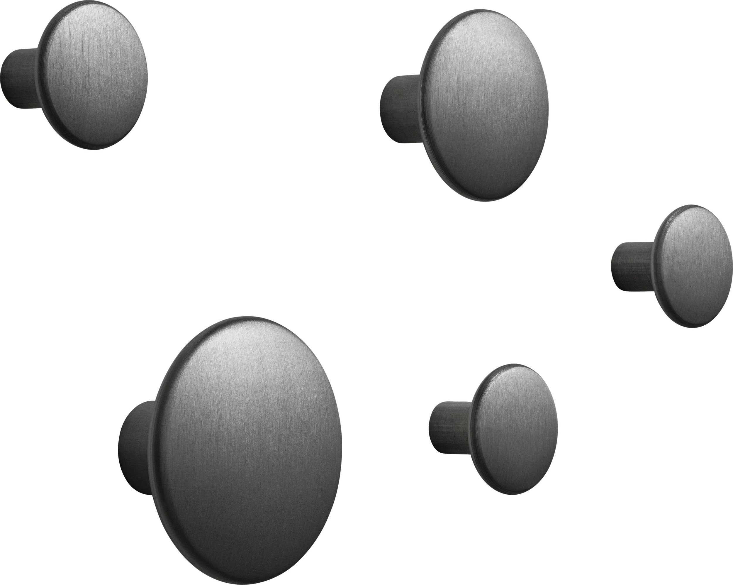 Haczyki ścienne Dots Metal czarne 5 szt.