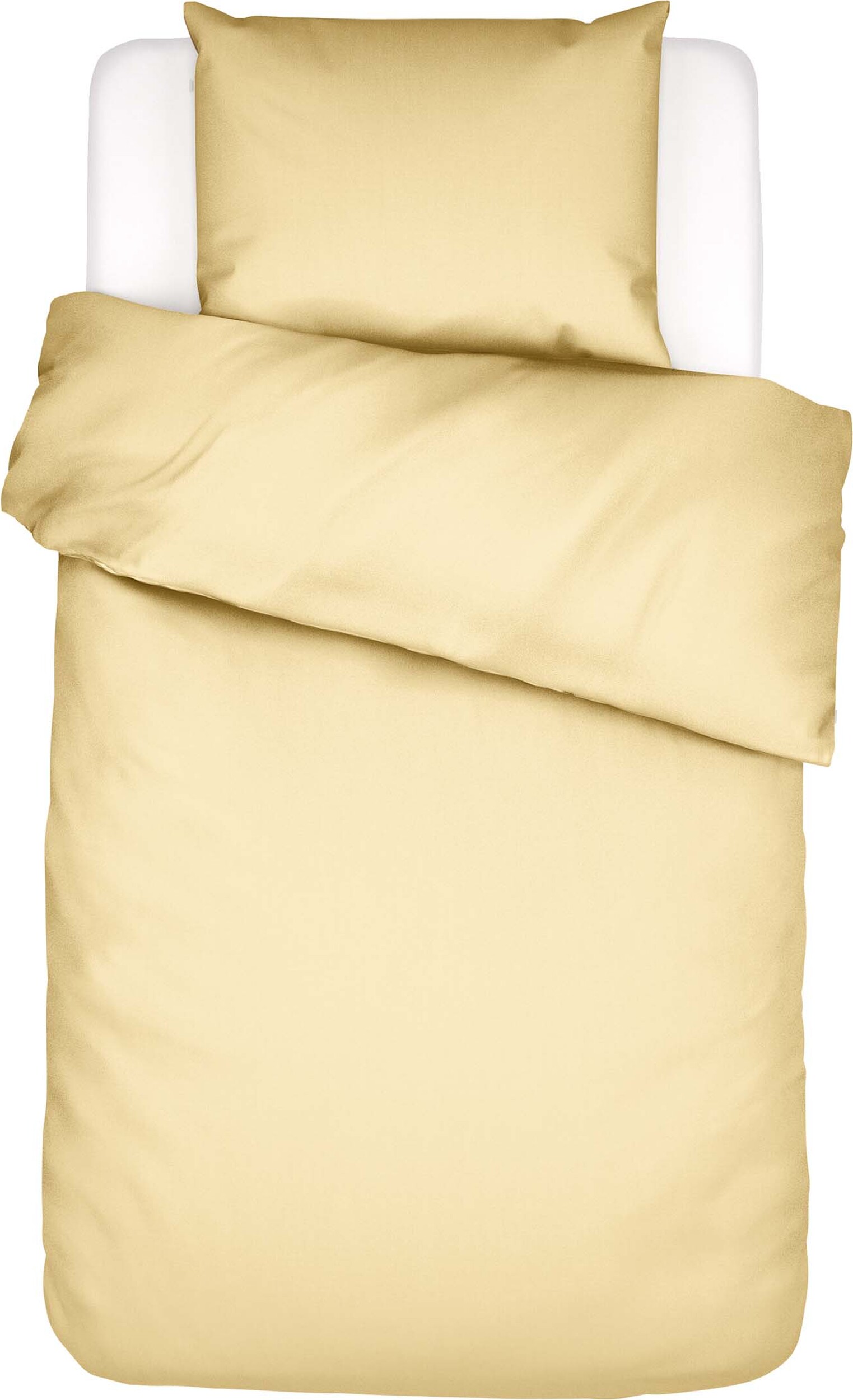 Pościel Minte 135 x 200 cm żółta z poszewką na poduszkę 80 x 80 cm zapięcie suwak