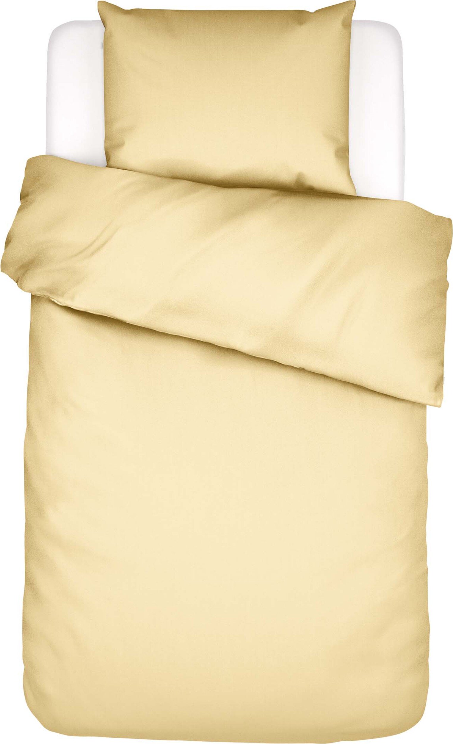 Pościel Minte 135 x 200 cm żółta z poszewką na poduszkę 80 x 80 cm zapięcie suwak