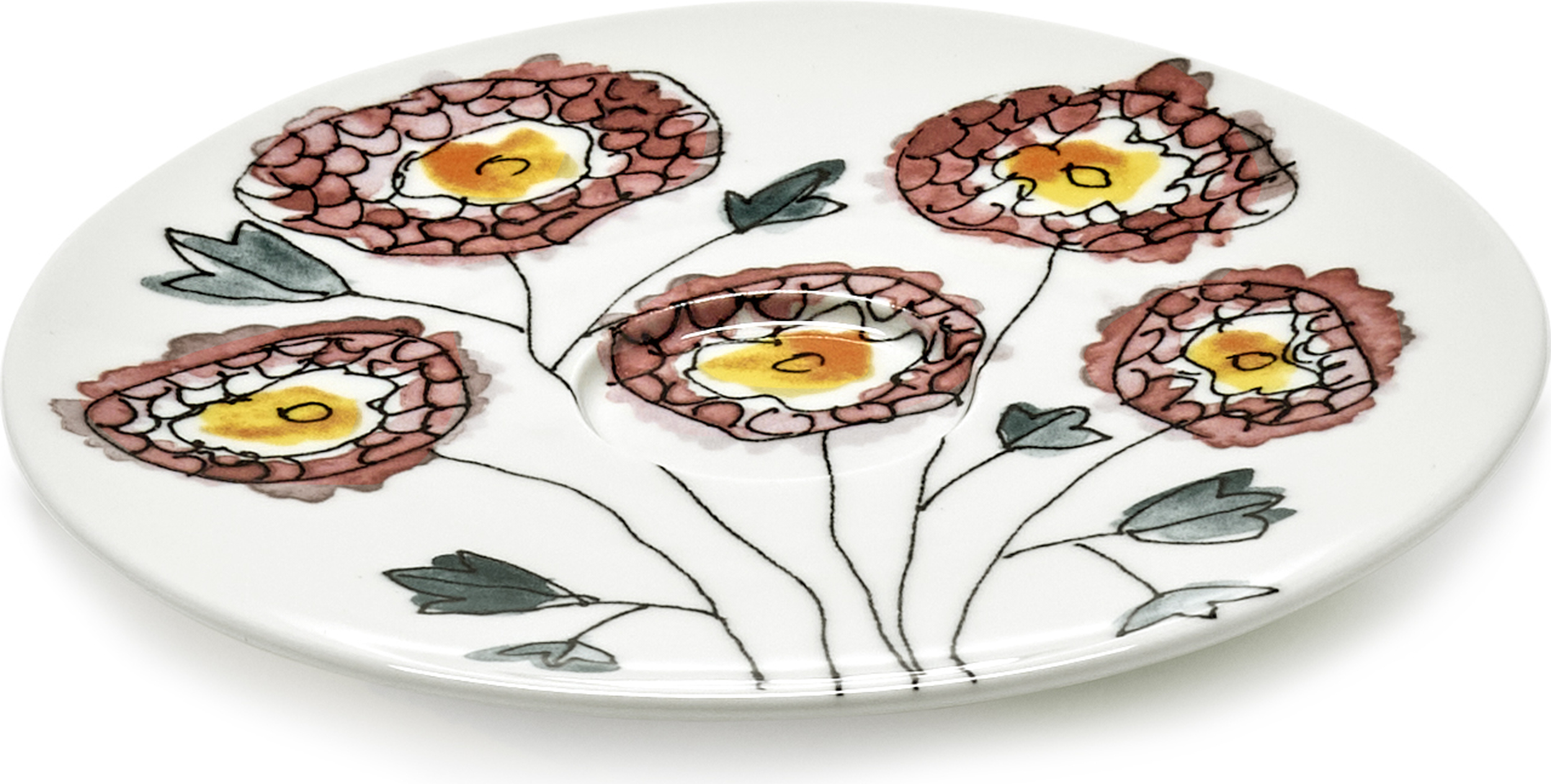 Spodek do filiżanki do cappuccino Midnight Flowers Anemone Milk 14,5 cm