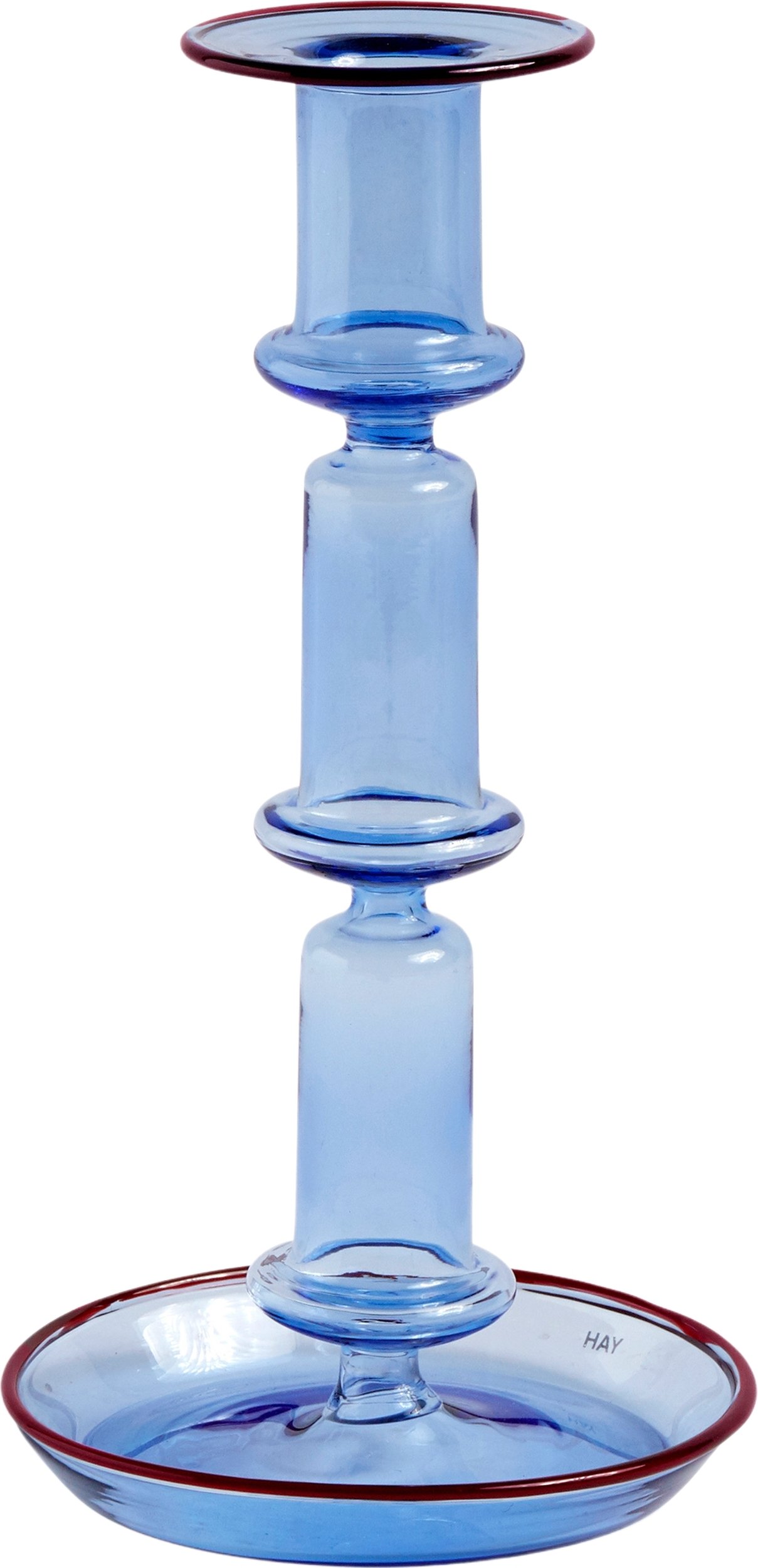 Świecznik na klasyczną świecę Flare L niebieski