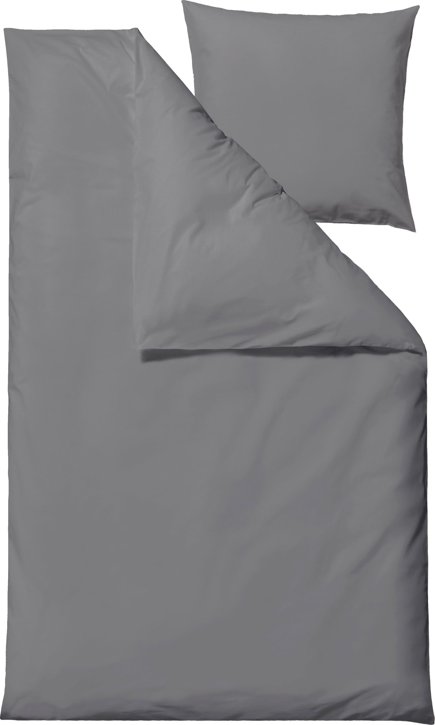 Pościel Whisper 140 x 200 cm szara z poszewką na poduszkę 60 x 63 cm