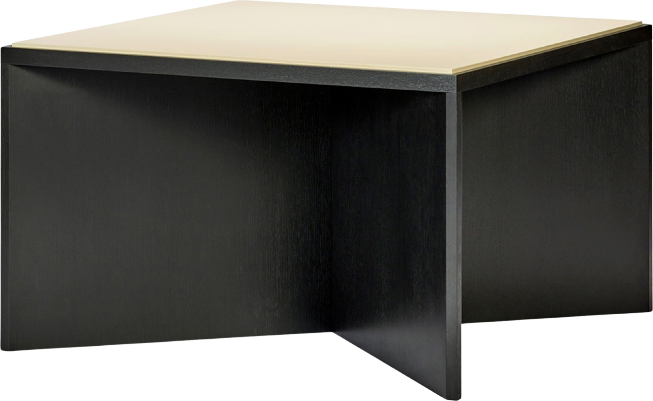 Stół z płóciennym blatem Kubé 124 cm czarno-beżowy