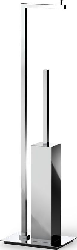 Stojak na papier toaletowy i szczotka do WC Corner chrom