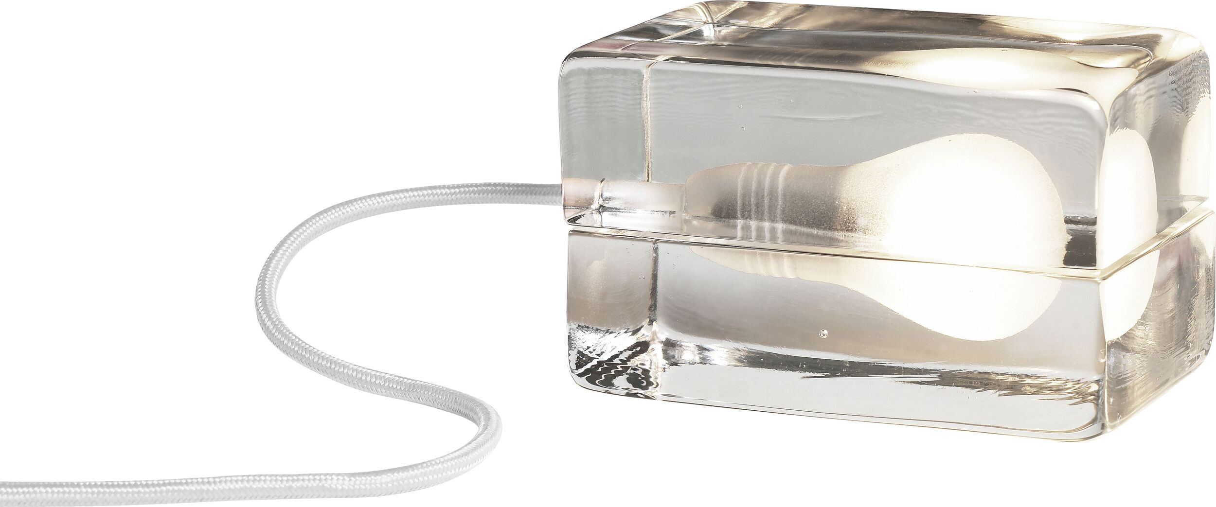 Lampa stołowa Block biały kabel